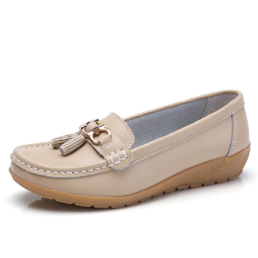 **Women's Genuine Leather Platform Loafers – Classic Slip-On Casual Shoes for Women with Soft Sole & Comfortable Fit – Perfect for Office, Travel & Everyday Wear**