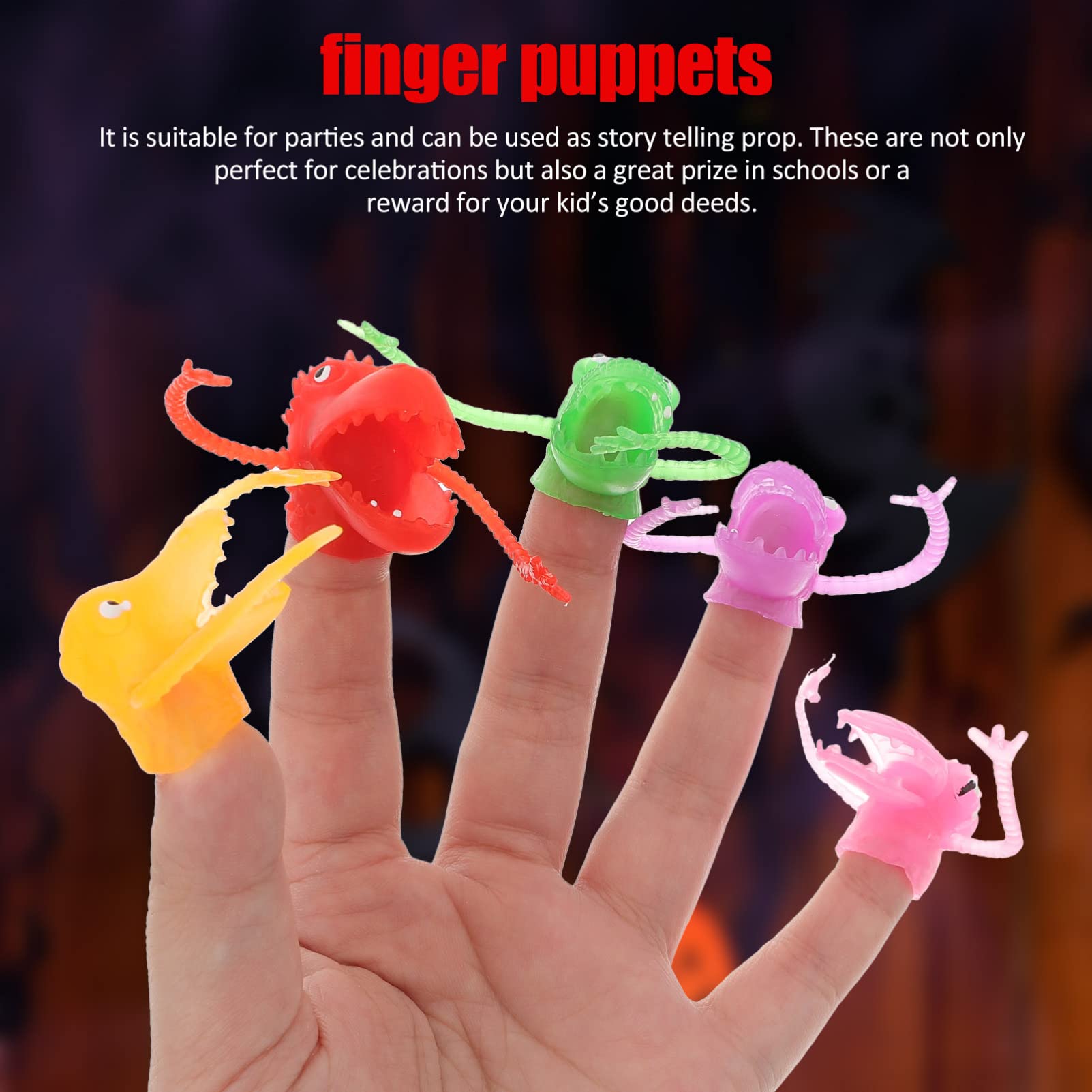 100 Pcs Scary Monster Finger Puppets Set - Fun Animal Hand Puppets for Kids, Party Favors, Halloween Toys - Perfect for Classroom Activities, Birthday Gifts & Pretend Play