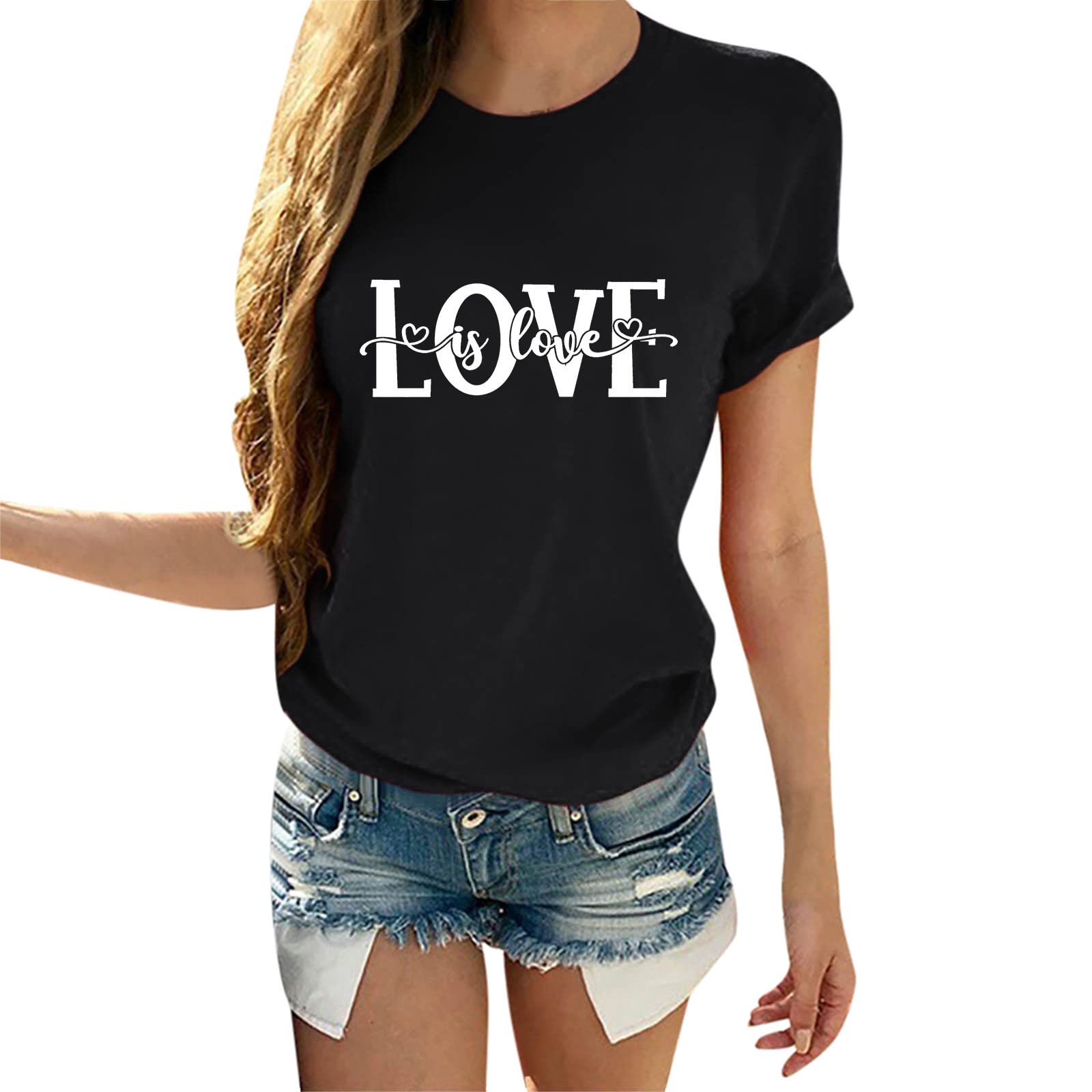 Valentine's Day Couple T-Shirts for Women - Romantic Heart Tie-Dye Print Short Sleeve Tops - Perfect Wedding Gift & Anniversary Present for Couples - Great for Date Nights, Matching Outfits and Romantic Getaways