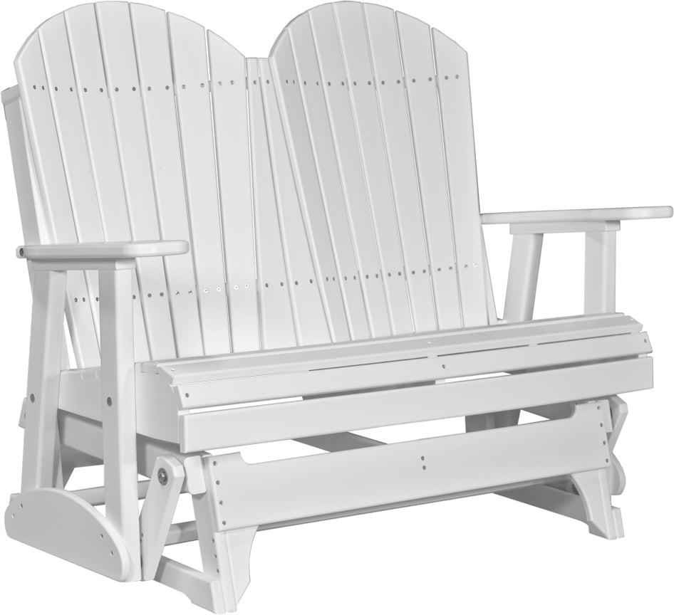 LuxCraft 4-Foot Adirondack Glider Chair - Outdoor Patio Swing for Garden, Porch & Backyard Relaxation