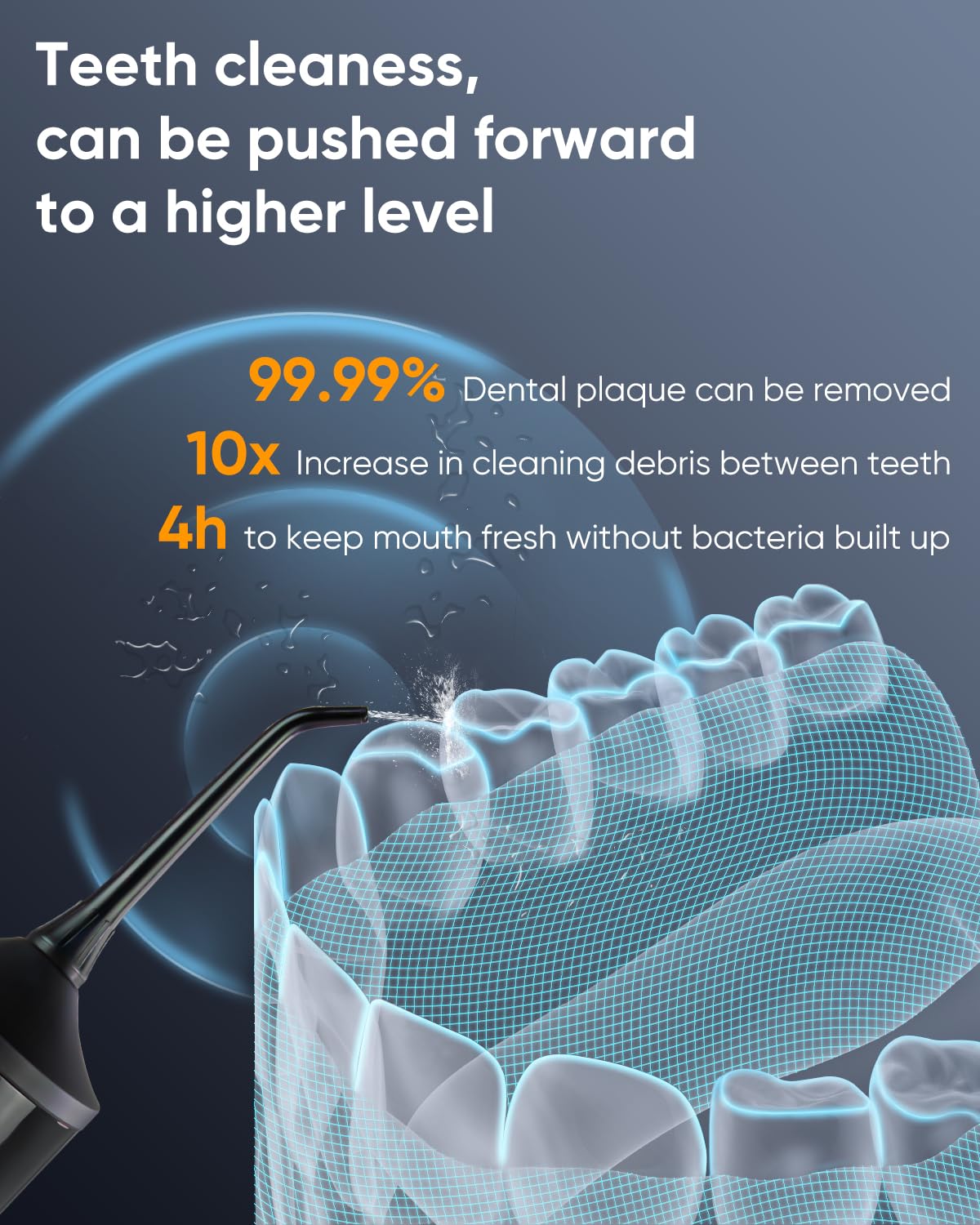 MySmile Teeth Whitening Kit with LED Light & Cordless Water Flosser Combo - Professional Dental Care for Brighter Smile at Home, Travel, and Office Use
