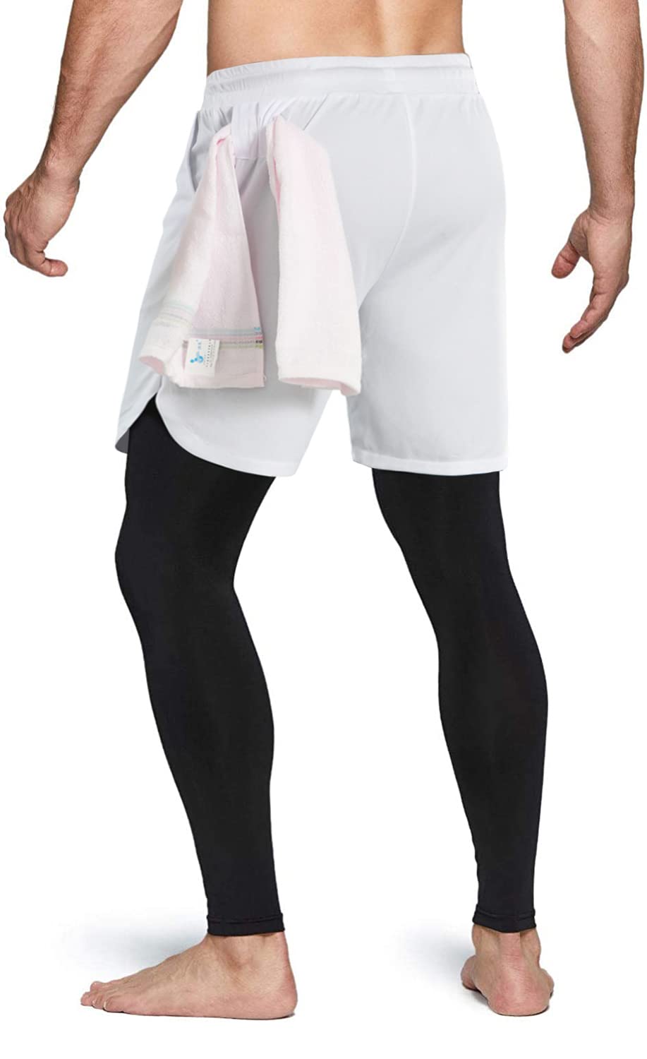 Aolesy Men's 2 in 1 Running Pants - Gym Workout Compression Pants for Training & Athletic Activities | Perfect for Jogging, Weightlifting & Outdoor Sports