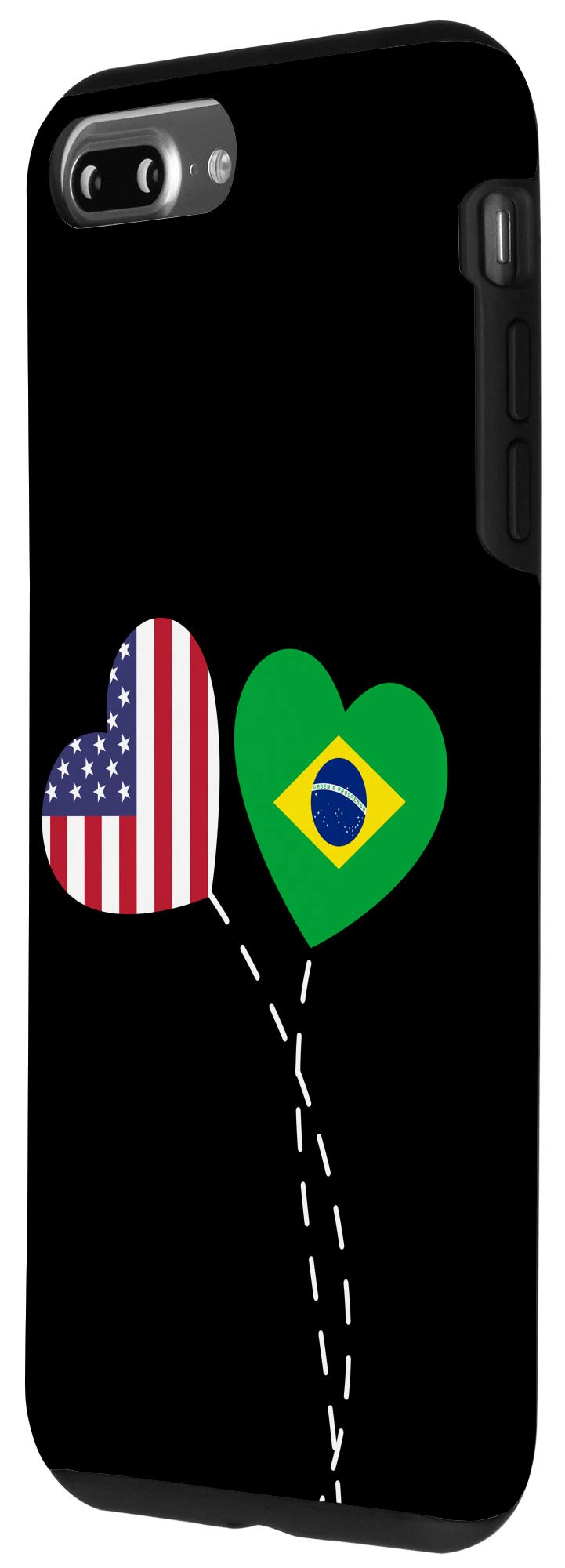 iPhone 7 Plus/8 Plus Protective Case with USA Flag & Heart Design - Perfect for Brazilian Americans & Patriotic Phone Accessories | Great for Everyday Use, Travel & Showing National Pride