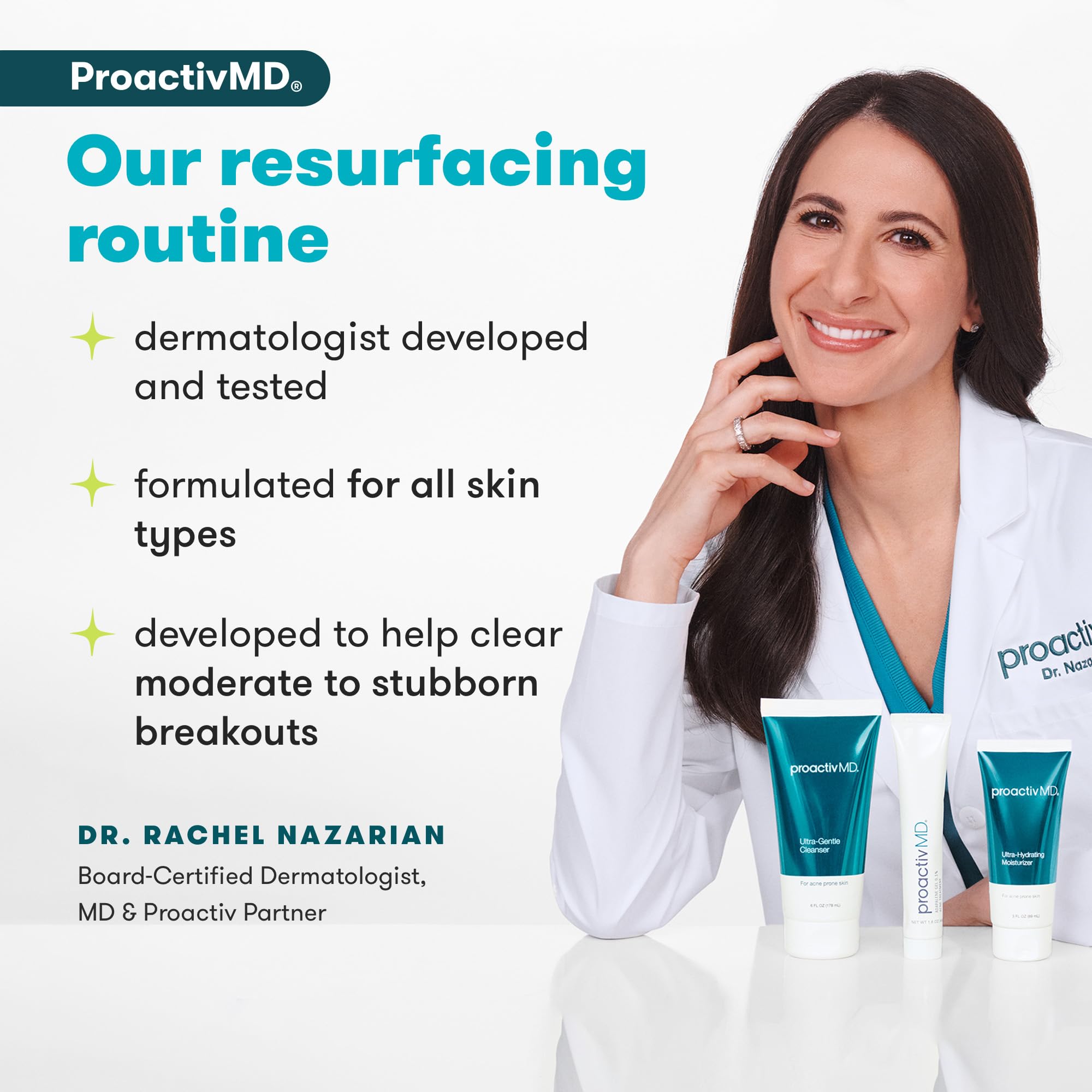 Proactiv MD 3-Step Acne Treatment Kit - Ultra-Gentle Face Cleanser, 0.1% Adapalene Gel & Hydrating Moisturizer for Clear Skin | 90-Day Supply for Teens & Adults | Perfect for Daily Skincare Routine & Acne Prevention