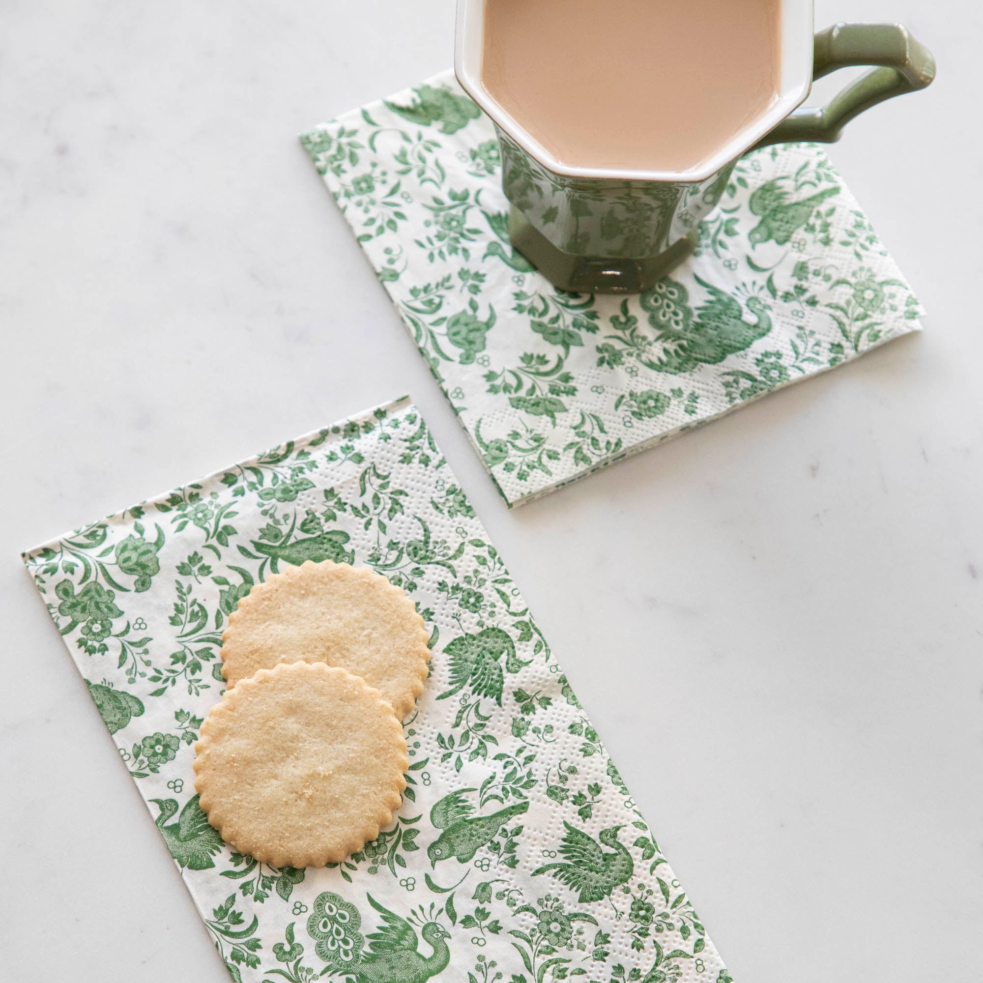 Elegant Green Peacock Design Paper Napkins for Parties, Weddings & Special Events - Premium Disposable Guest Napkins for Dining & Home Decor