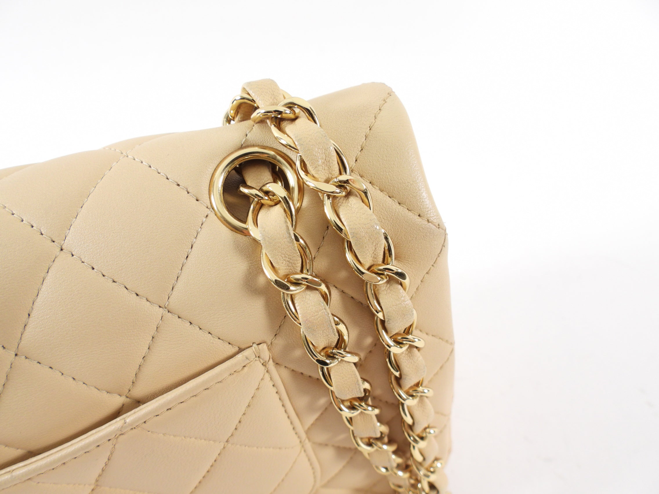 Chanel Beige Matte Lambskin Leather Medium Classic Double Flap Bag - Luxury Designer Handbag for Women, Perfect for Work, Evening Events & Everyday Use