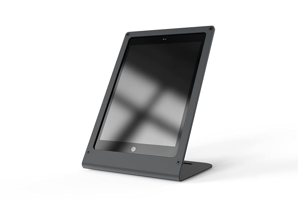 Adjustable iPad Stand Holder for 10.2-Inch iPad (7th Gen 2019) - 360° Rotating Pivot Tabletop Stand in Black/Grey - Perfect for Desk Work, Video Calls & Hands-Free Viewing