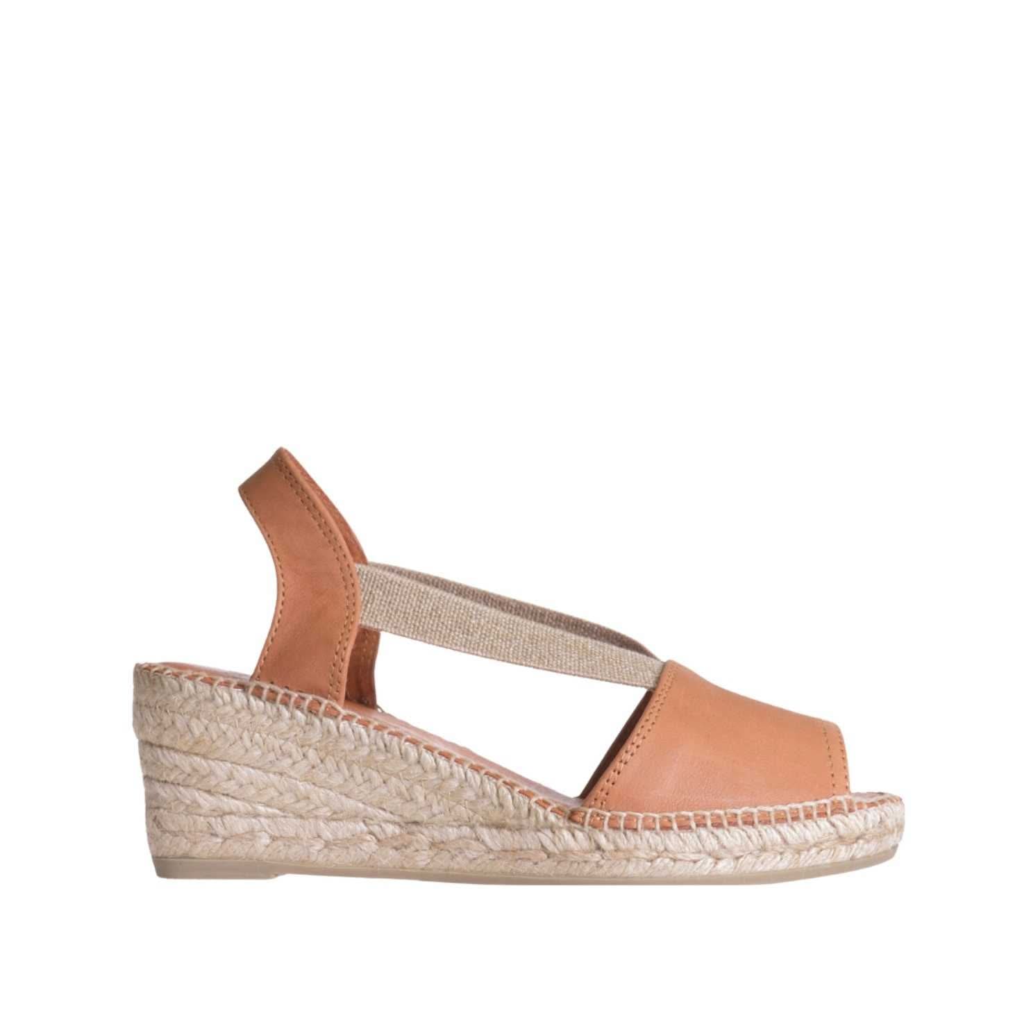 Women's Plain Leather Wedge Espadrilles - Comfortable Summer Sandals for Beach, Vacation & Casual Outings | Teide P Collection