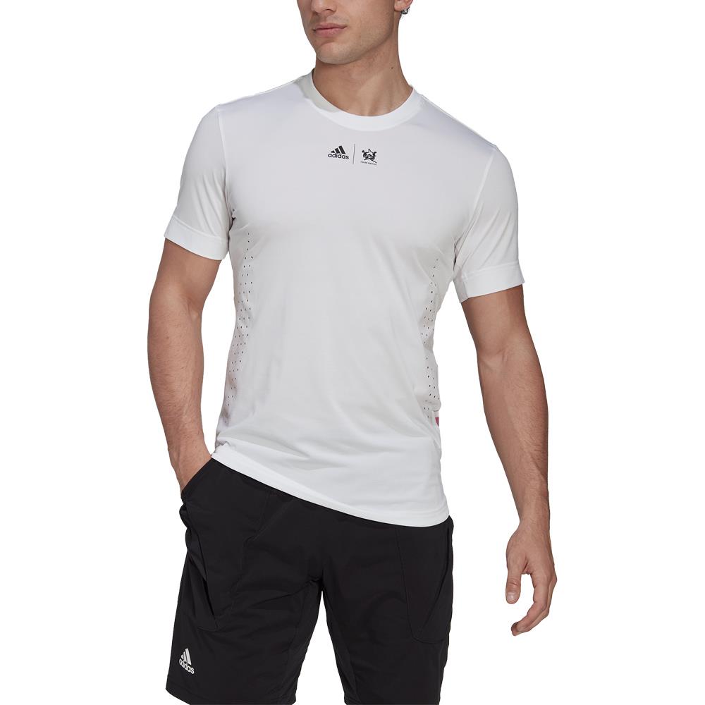 Adidas Men's New York Graphic T-Shirt - White & Multicolor Casual Cotton Tee for Streetwear & Everyday Outfits