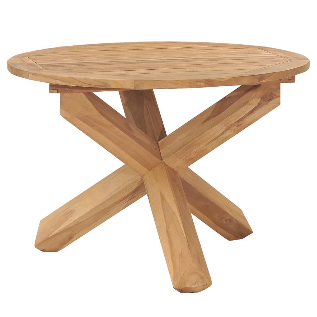 Vintage Style Round Teak Wood Dining Table & Coffee Table - 43.3