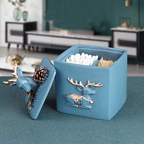 Smart Q-Tip Holder Dispenser - Bathroom & Kitchen Storage Canister for Cotton Swabs, Toothpicks & Appetizer Sticks | Space-Saving Organizer for Home, Parties & Bar Countertops