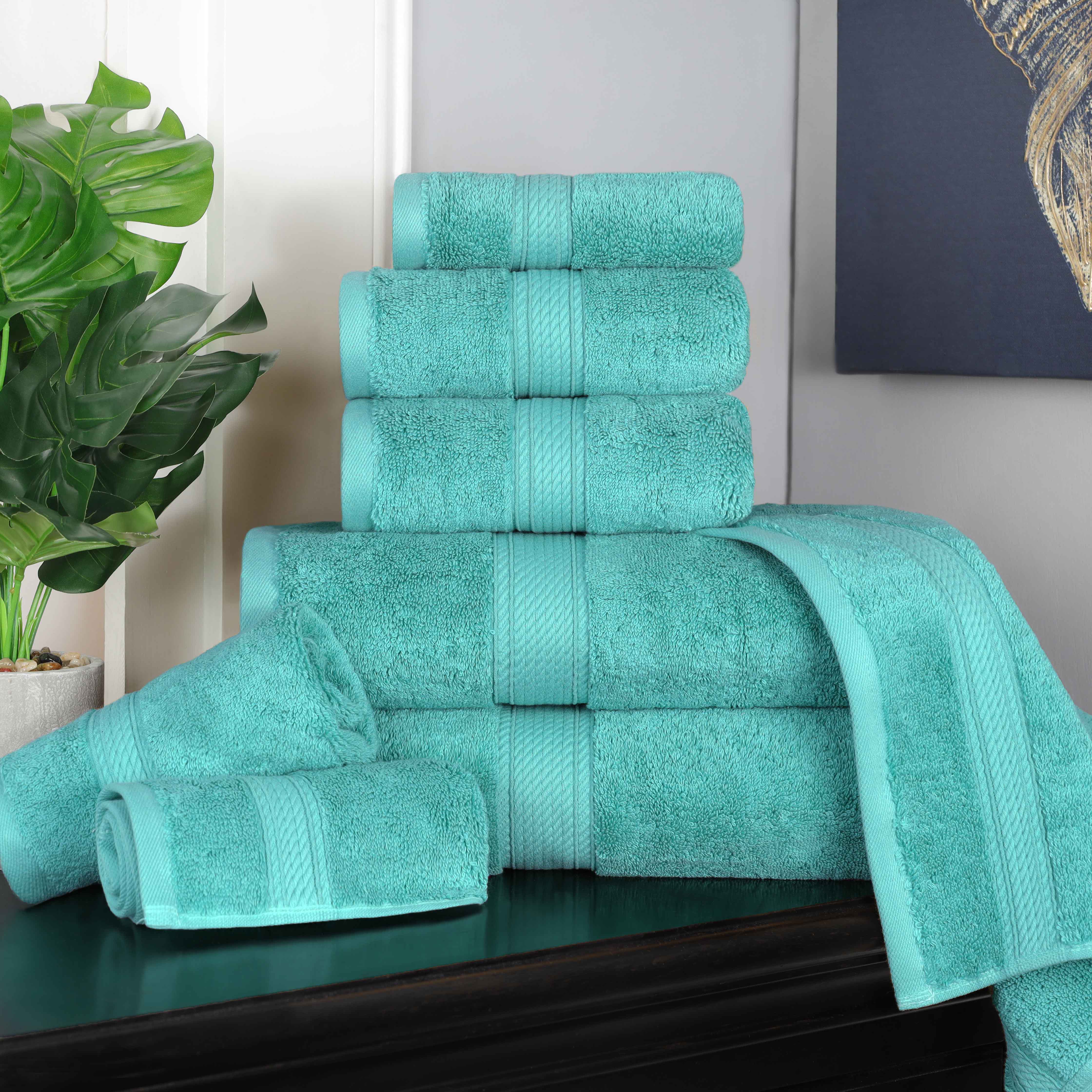 Premium 8-Piece Egyptian Cotton Towel Set - Ultra Soft, Heavyweight & Plush for Bath, Spa & Luxury Home Decor