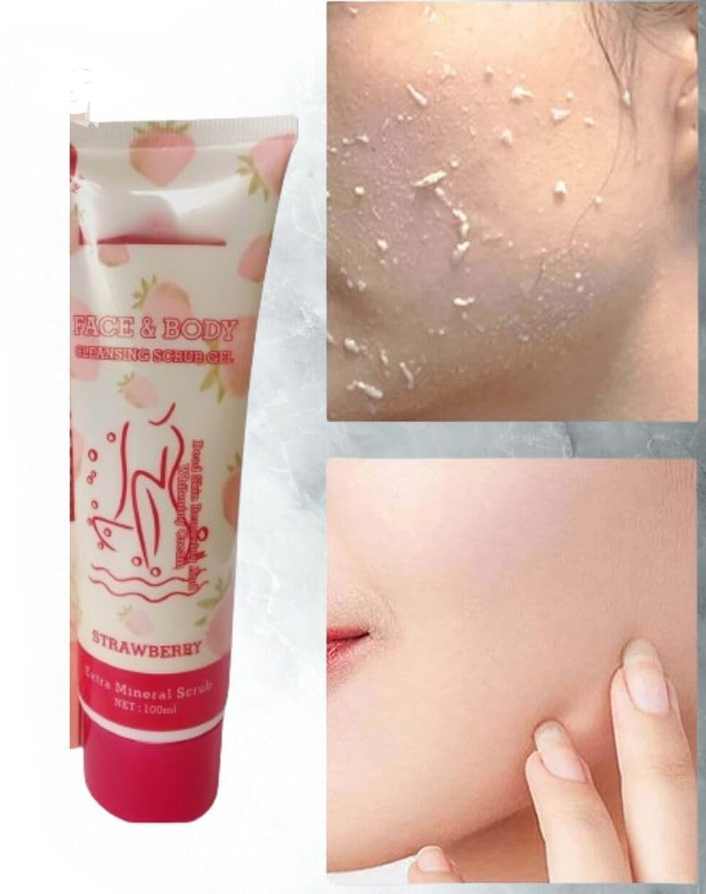 RATAVA Exfoliating Face & Body Scrub Gel - Dead Skin Remover, Deep Cleansing Scrub for Women & Girls - 1pc (Random Flavor) - Perfect for Spa Day, Pre-Shave Prep & Post-Workout Refresh