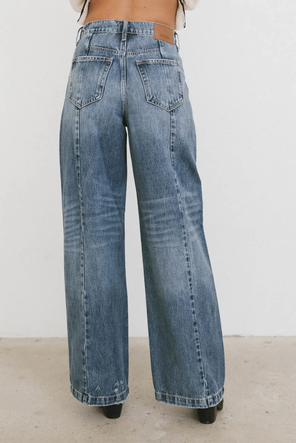 Oriella Women's Wide Leg Jeans - Medium Wash Denim Pants for Casual & Work | Comfortable High Waist Trousers for Everyday Wear & Office Outfits