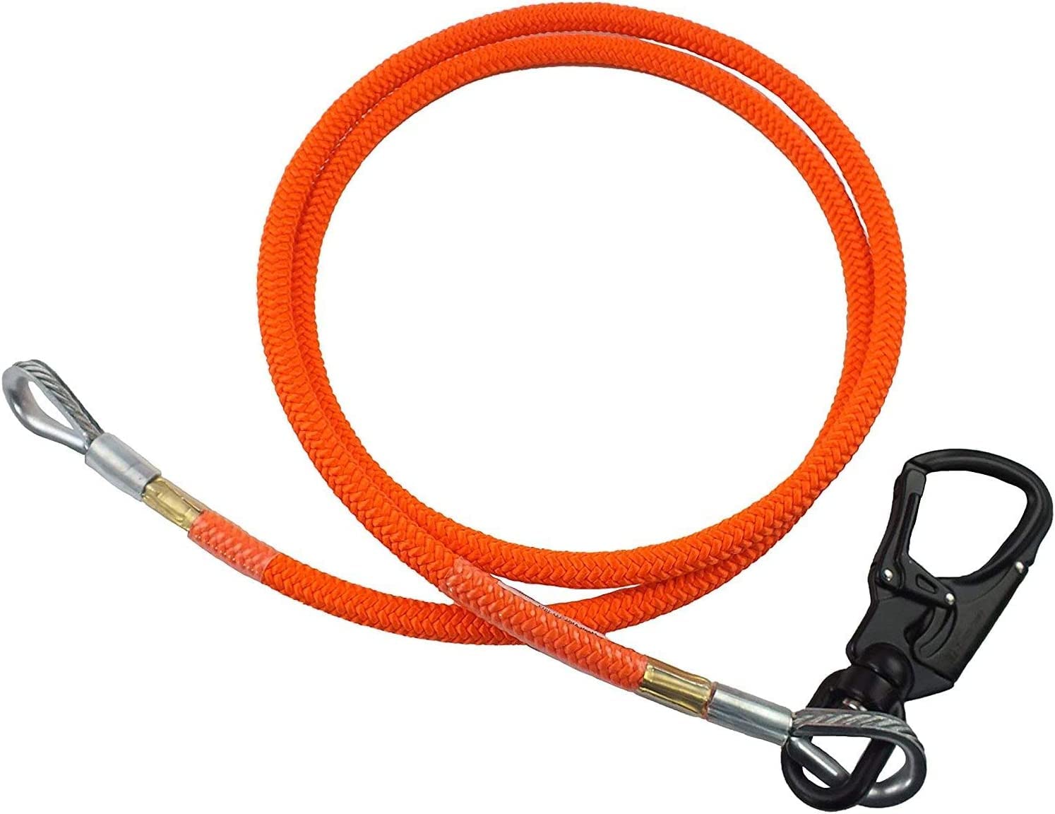 5/8 in x 15 ft Steel Core Flip Line for Tree Climbing - USA Made Aluminum Swivel Arborist Rope | Professional Climbing Gear for Arborists with Spikes & Gaffs | Perfect for Tree Trimming, Logging & Rescue Operations