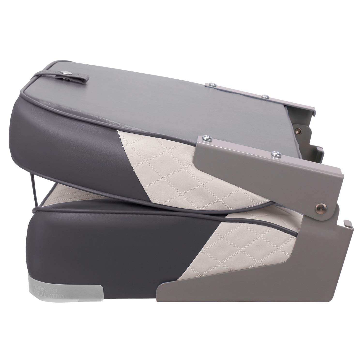 Leader Accessories Low Back Folding Boat Seats - 2 Pack Comfortable Marine Chairs for Fishing, Boating & Outdoor Activities