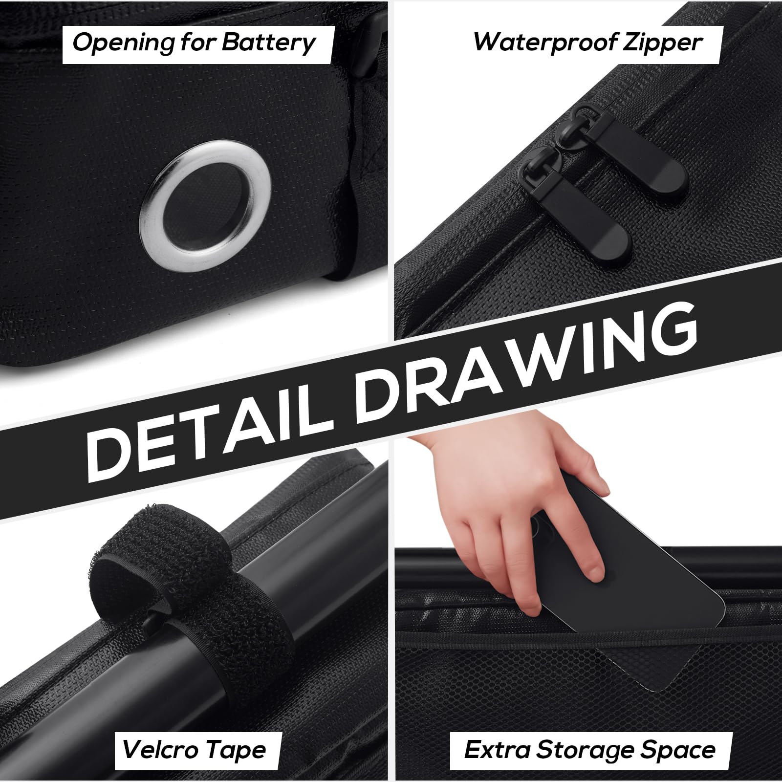 Fireproof Electric Scooter Battery Bag - 15.3 x 5.9 x 4 Inches Hanging Storage Pouch for Ebike, Bicycle & Scooter - Perfect for Commuting, Outdoor Adventures & Safe Battery Transport