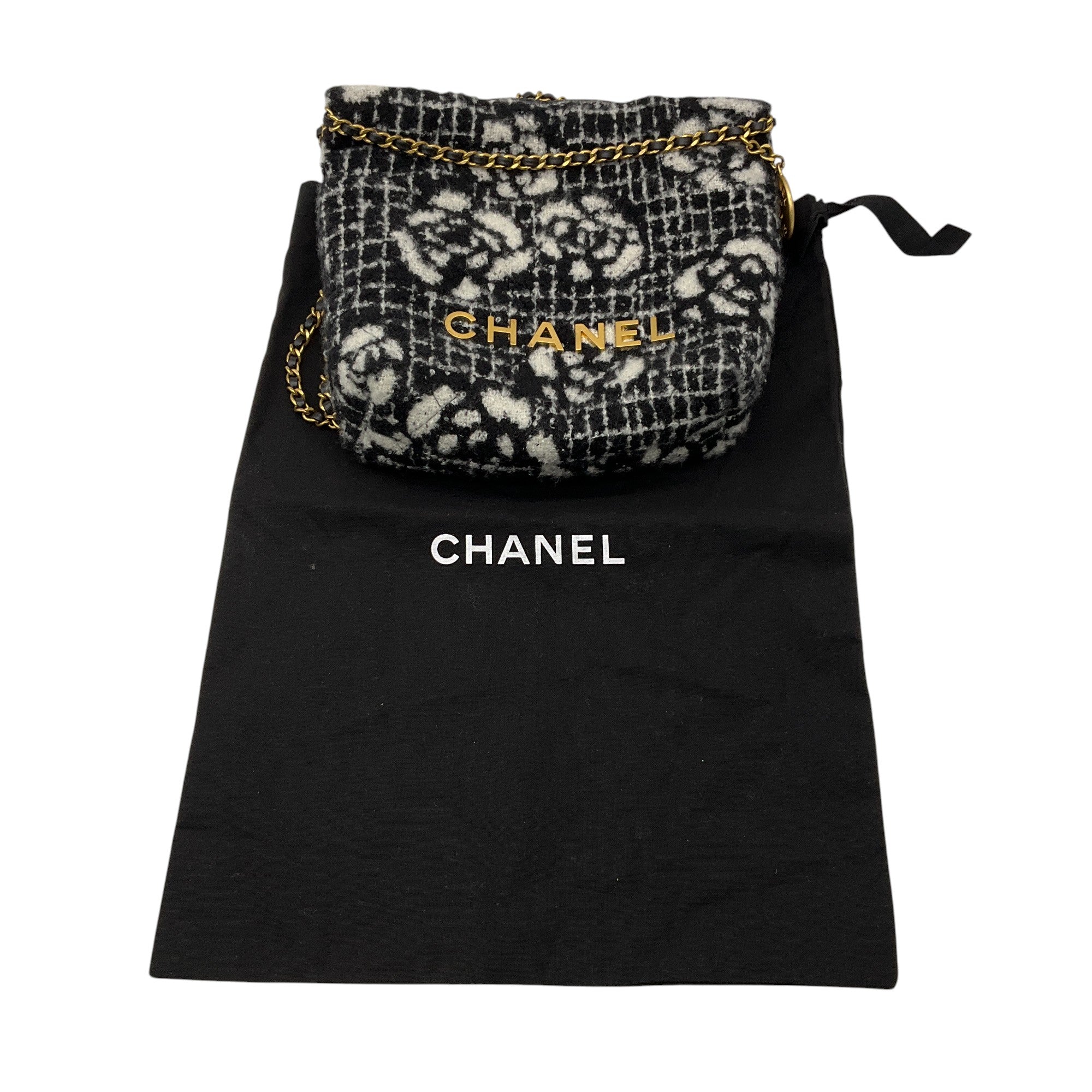 Chanel 2022 Black White Gold Hardware Camellia Hobo Bag - Luxury Designer Shoulder Bag for Women, Perfect for Parties, Date Nights & Special Occasions