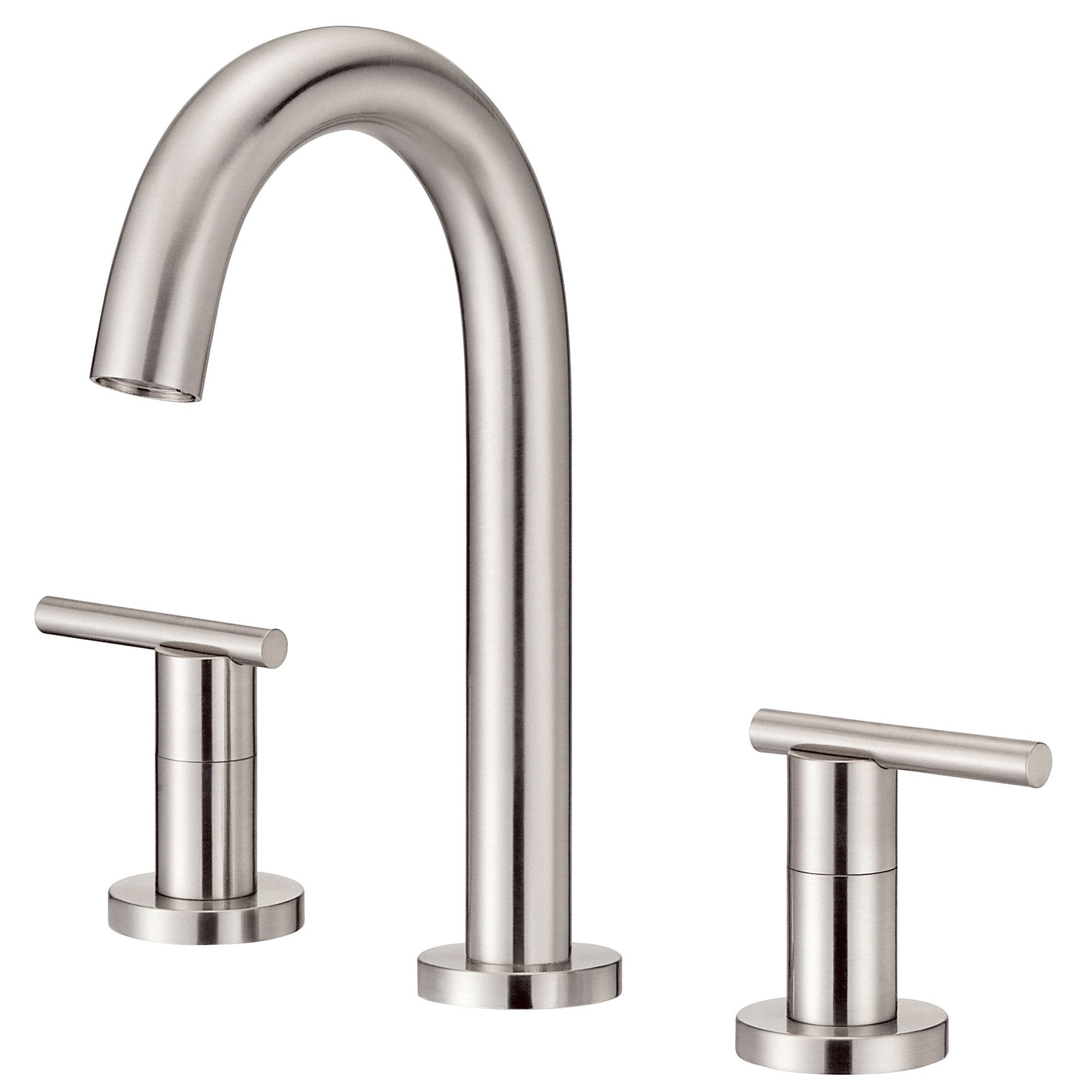Danze Parma Brushed Nickel Widespread Bathroom Faucet - Modern Cylindrical Trimline Design for Vanity Sinks, Perfect for Home & Hotel Bathroom Renovations