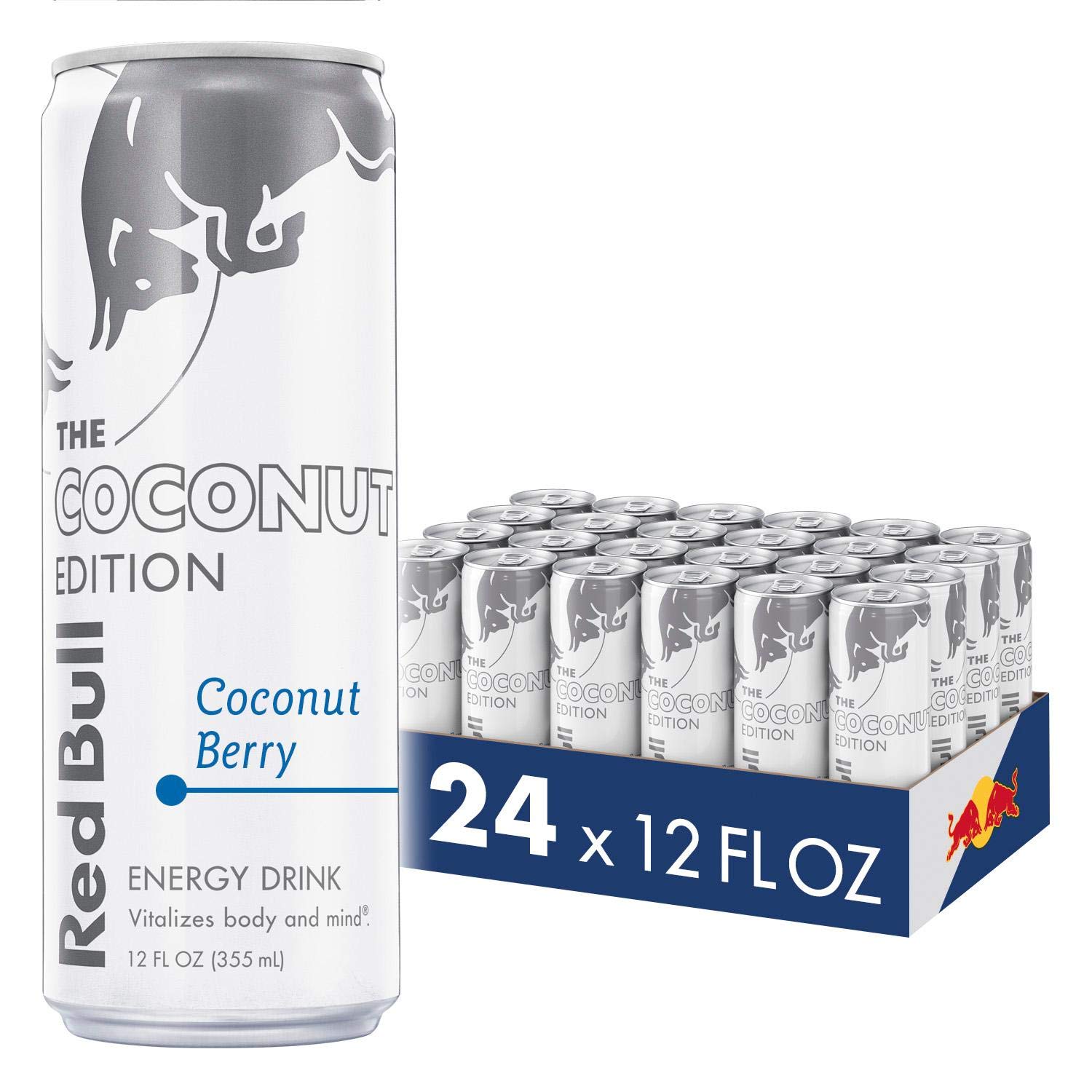 Red Bull Energy Drink Coconut Berry & Red Edition Watermelon - 24 Cans Each | Tropical & Refreshing Flavors for Workouts, Gaming & All-Nighters | Sugar-Free Boost with B-Vitamins | Perfect for Athletes & Students