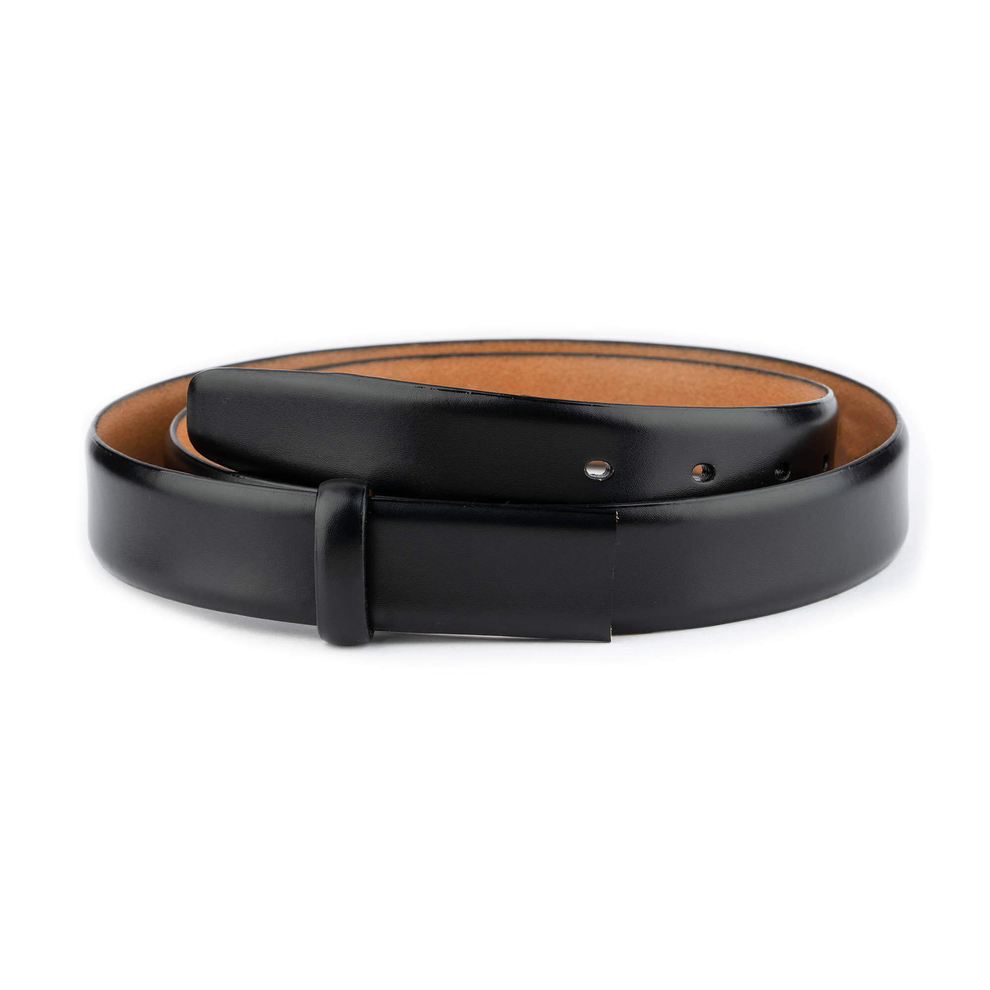 Men's 3.0 cm Black Smooth Leather Belt Replacement Strap for Versace Buckles | Premium Dress Belt for Business & Formal Occasions