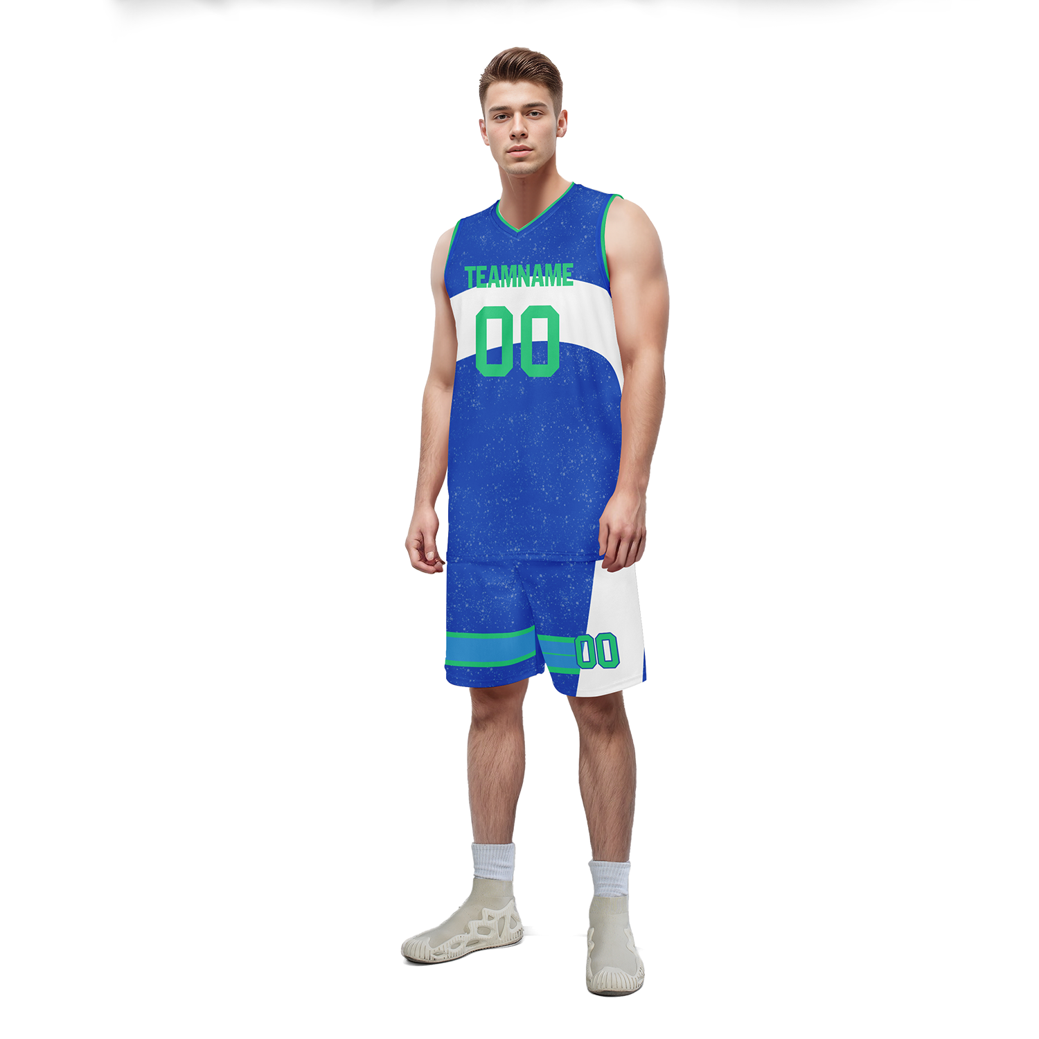 Custom Blue & White Classic Basketball Jersey BBJ01 - Breathable Sports Uniform for Men & Women - Perfect for Games, Team Events & Fan Apparel