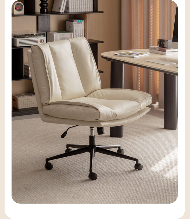 Organic Leather Soft Book Rotating Lift Chair Cream Style - Comfortable Recliner for Living Room, Bedroom & Office - Perfect for Reading, Relaxing & Napping