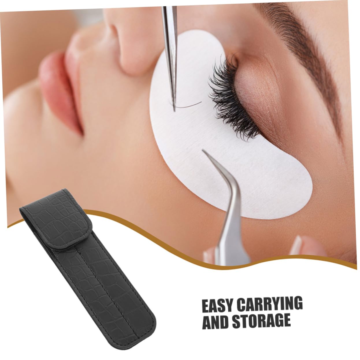 Premium 2-Pack PU Leather Eyelash Extension Tweezers Holder with Magnetic Closure - Safe Storage Pouch for Lash Artists & Beauty Professionals - Perfect for Salon, Travel, and Home Organization