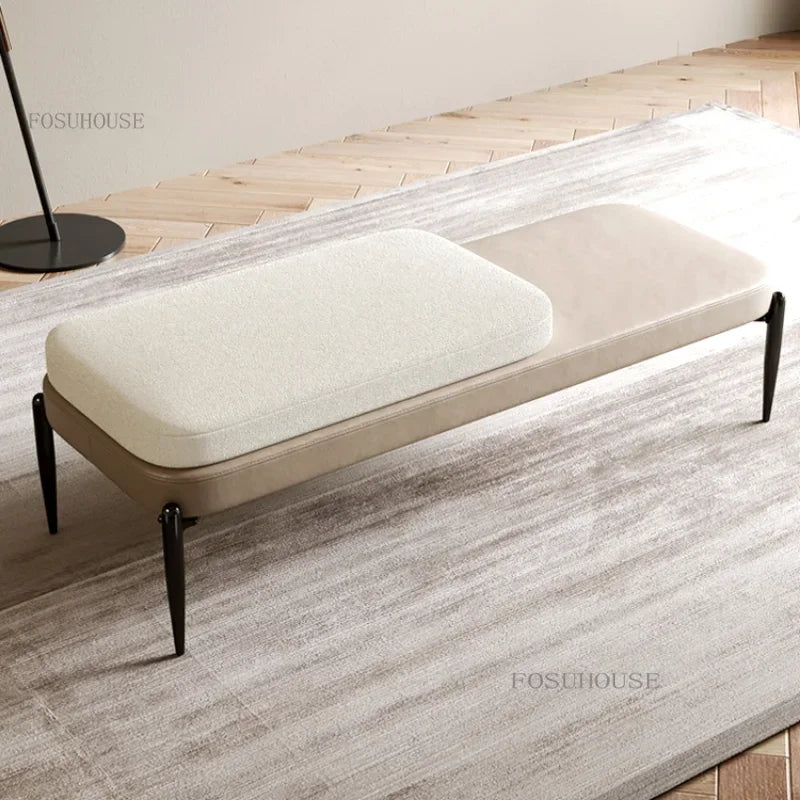Premium Genuine Leather Shoe Bench - Elegant & Durable Entryway Seating for Hallway, Bedroom or Dressing Room - Perfect for Trying On Shoes & Organizing Space