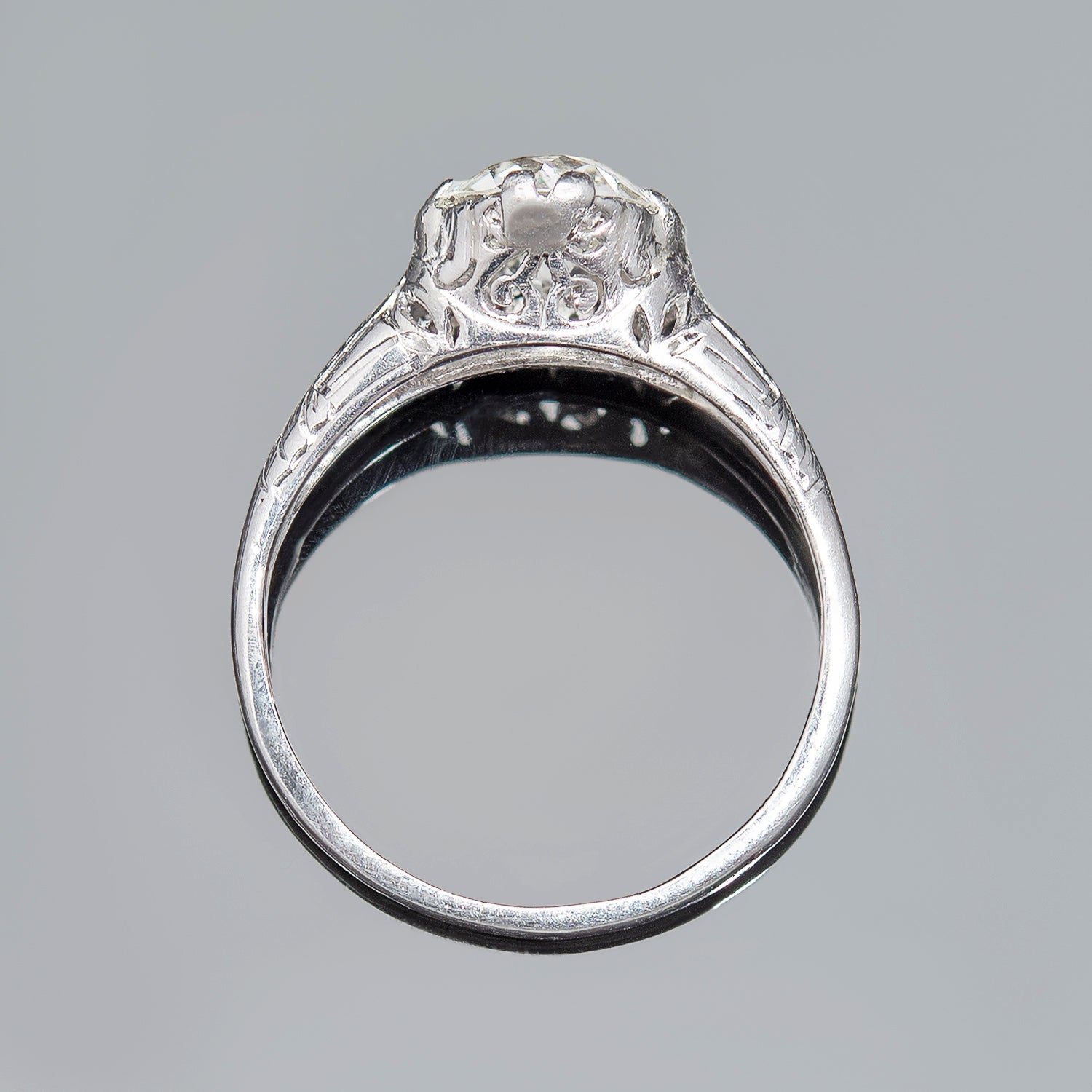 Art Deco Platinum Diamond Engagement Ring 1.51ct - Vintage Style Wedding Band for Women, Perfect for Proposals & Anniversaries