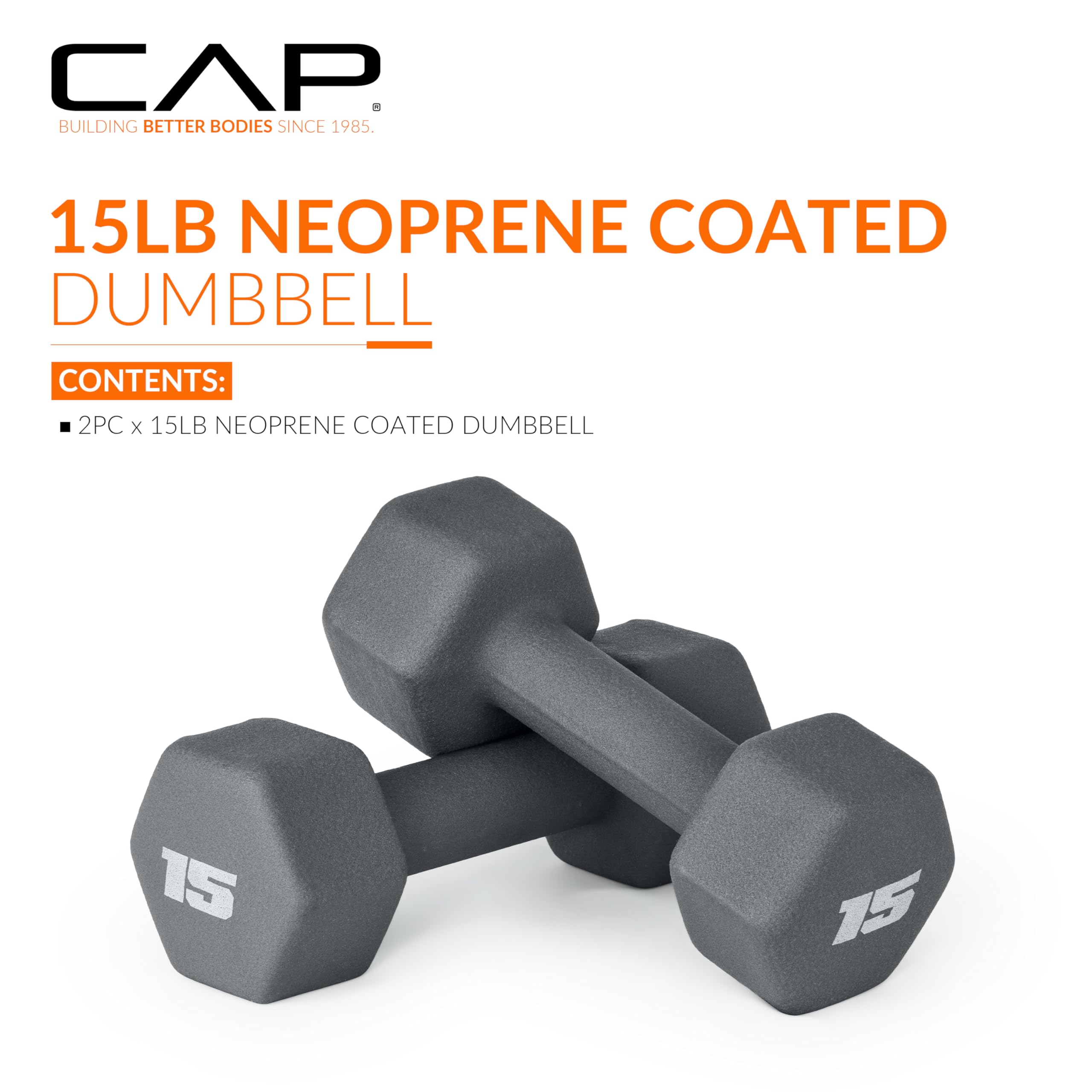 CAP Barbell Neoprene Dumbbell Weights - Pairs & Sets for Home Gym | Multiple Colors | Strength Training & Fitness Workouts
