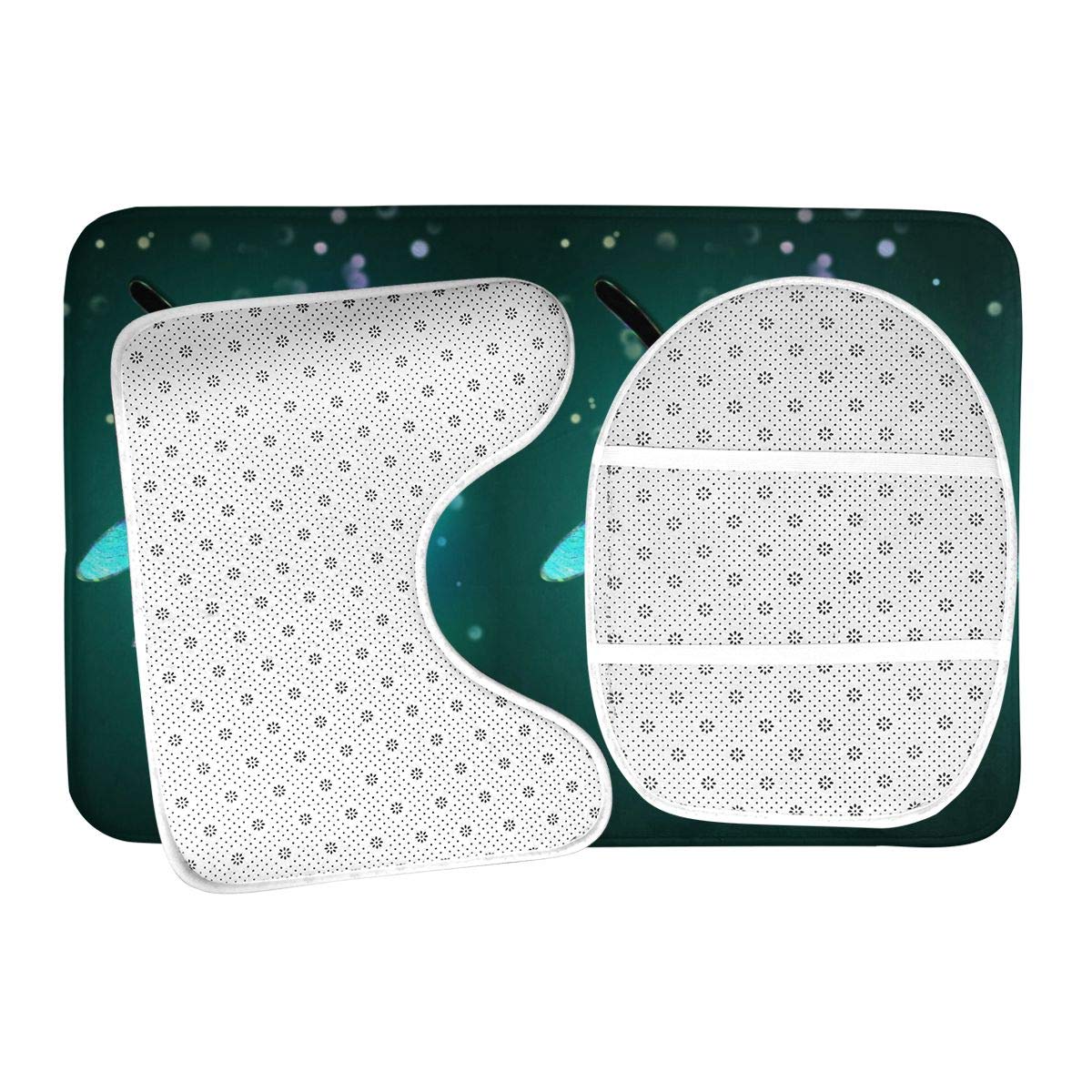 Dragonfly 3-Piece Non-Slip Absorbent Bath Rug Set - 24x36 Inch Washable Soft Bathroom Mats for Shower, Tub & Floor - Perfect for Bathroom Decor & Safety