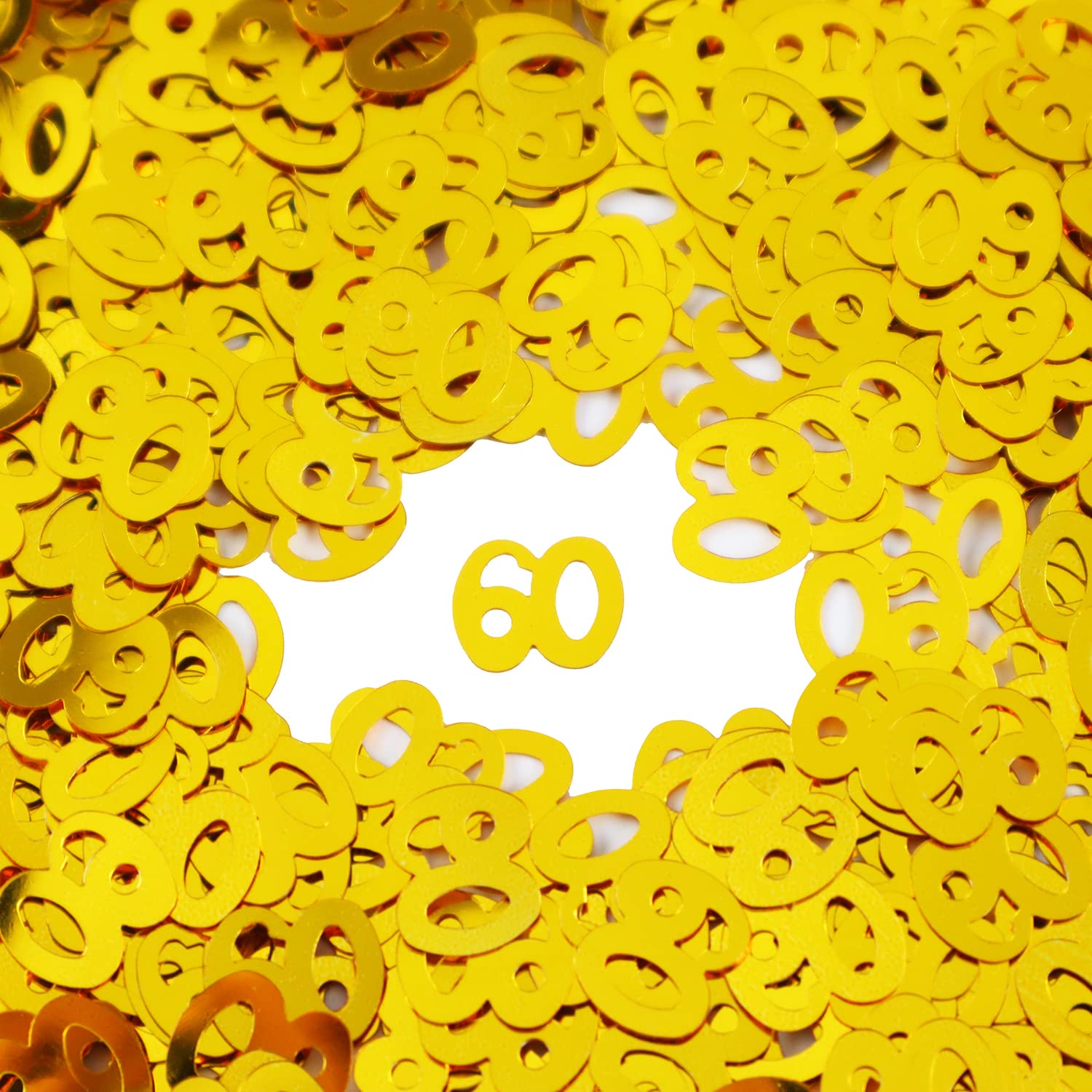 60th Birthday Confetti - Gold Number 60 Table Scatter for Anniversary Party Decorations | Happy Birthday Party Supplies | Perfect for Table Centerpieces, Cake Toppers & Celebration Decor