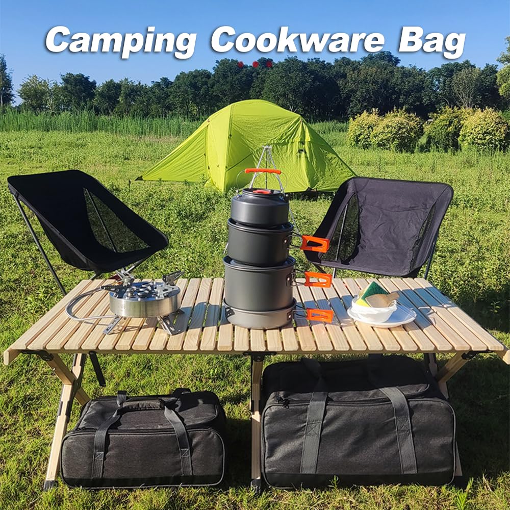 Camping Cookware & Utensils Bag - Outdoor Stove Storage for Hiking