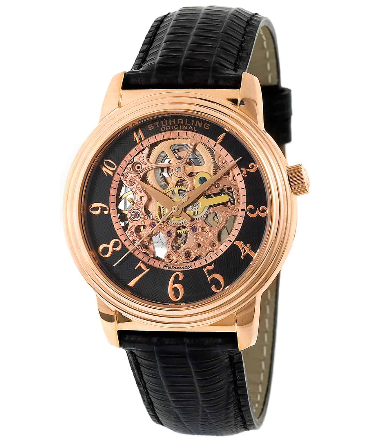 Delphi 107 Automatic 39mm Skeleton Watch for Men - Luxury Mechanical Timepiece with Transparent Dial - Perfect for Business, Formal Events & Gift Giving