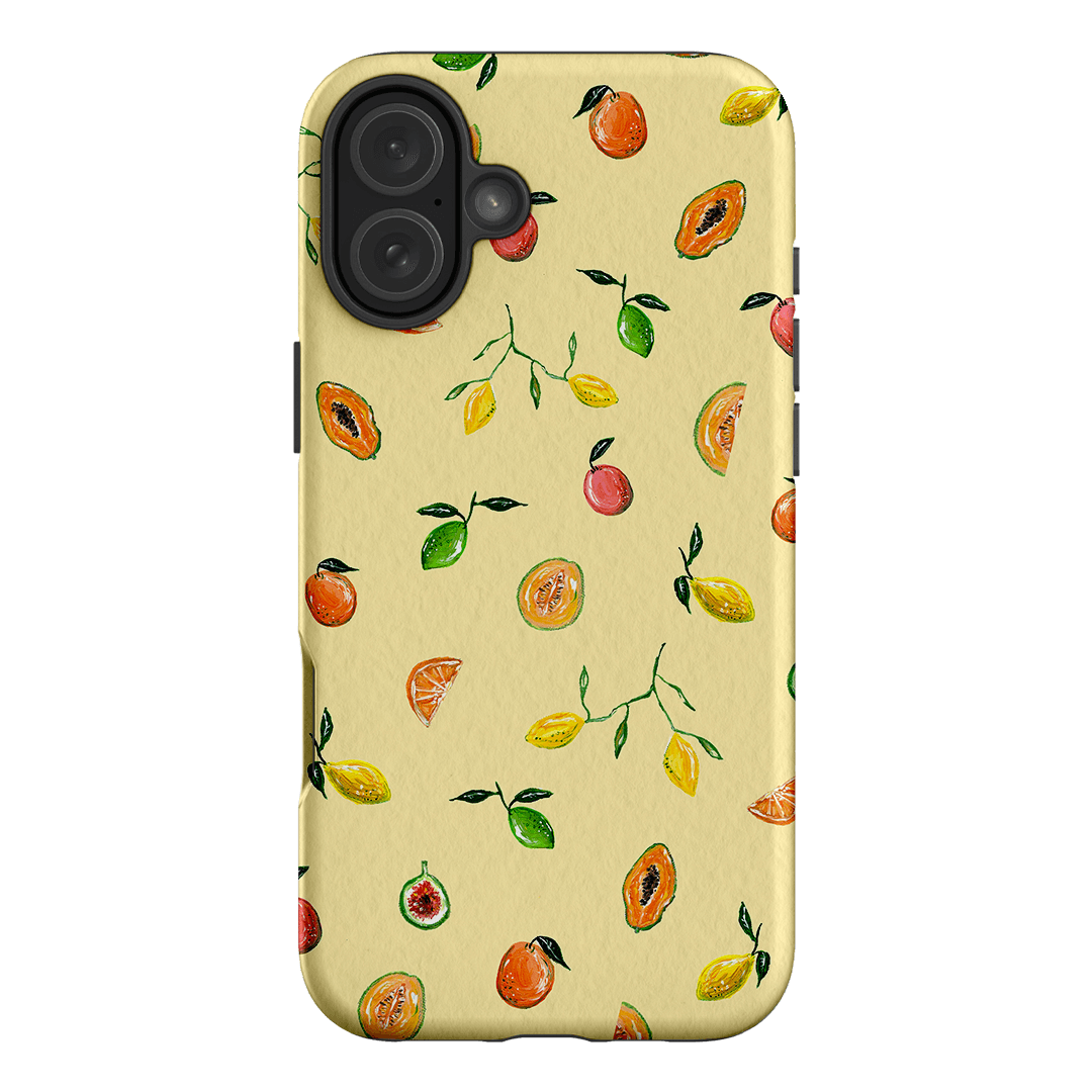 Golden Fruit iPhone Case - Trendy & Protective Phone Cover for iPhone 12/13/14 Pro Max - Perfect for Summer, Beach & Vacation Style