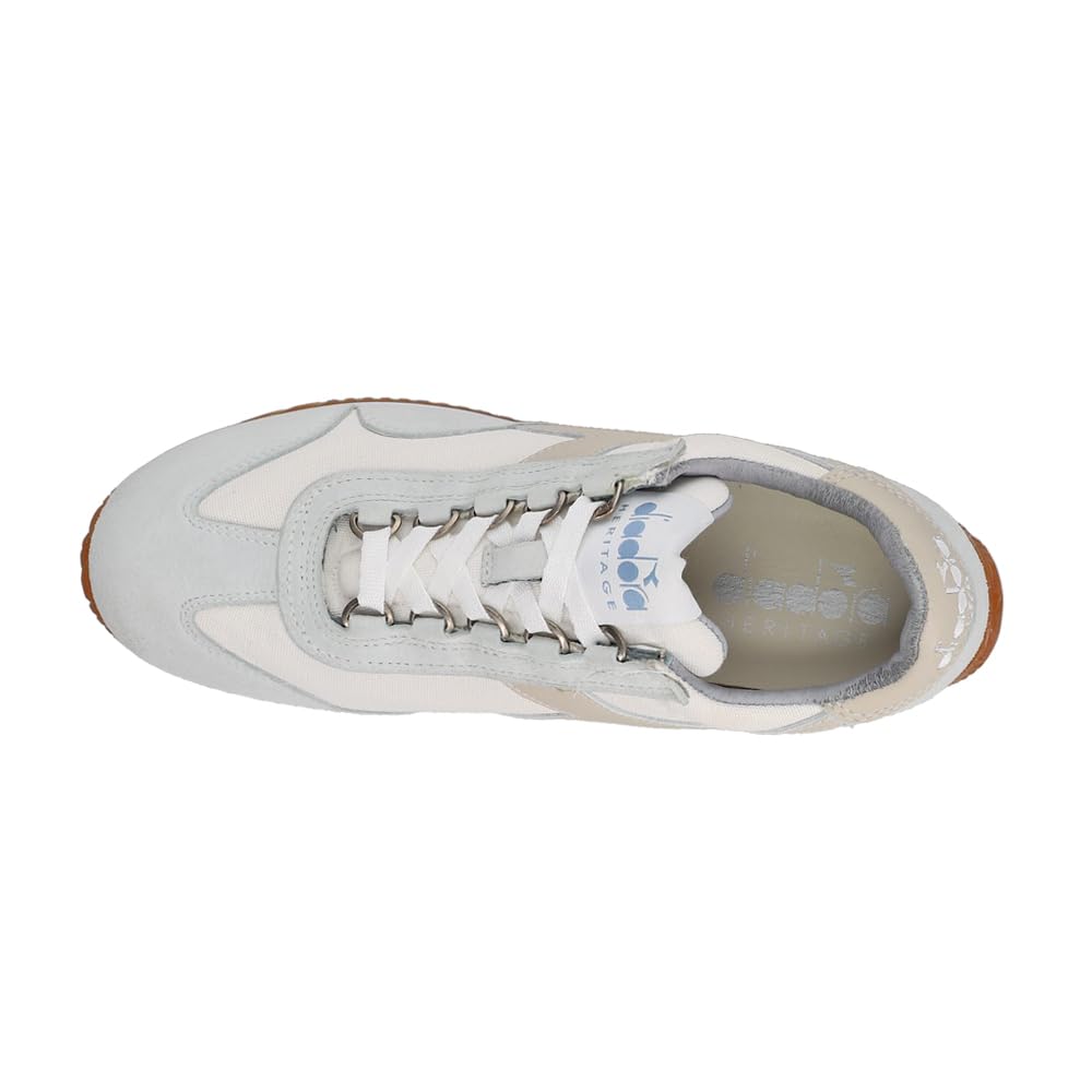 Diadora Women's Equipe H Canvas Sw Evo Lace-Up Sneakers - White Casual Shoes for Walking, Running & Everyday Wear | Comfortable Athletic Fashion Sneakers