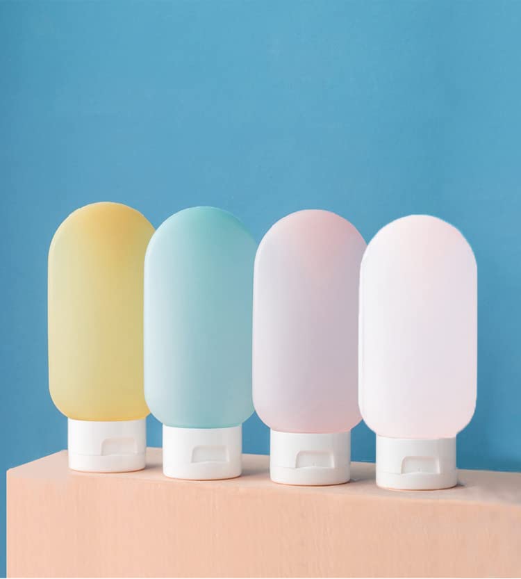 **Leak-Proof Silicone Travel Bottles (4-Pack with Bag) – Refillable Squeezable Toiletry Containers for Shampoo, Lotion & Soap – Perfect for Air Travel, Gym & Camping**