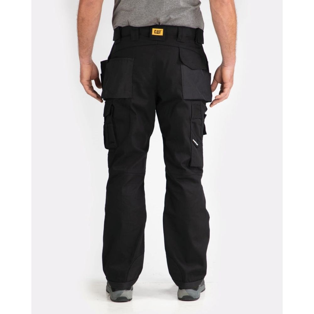 CAT Men's Trademark Work Pants - Durable & Comfortable Black C172 for Construction, Landscaping & Outdoor Work