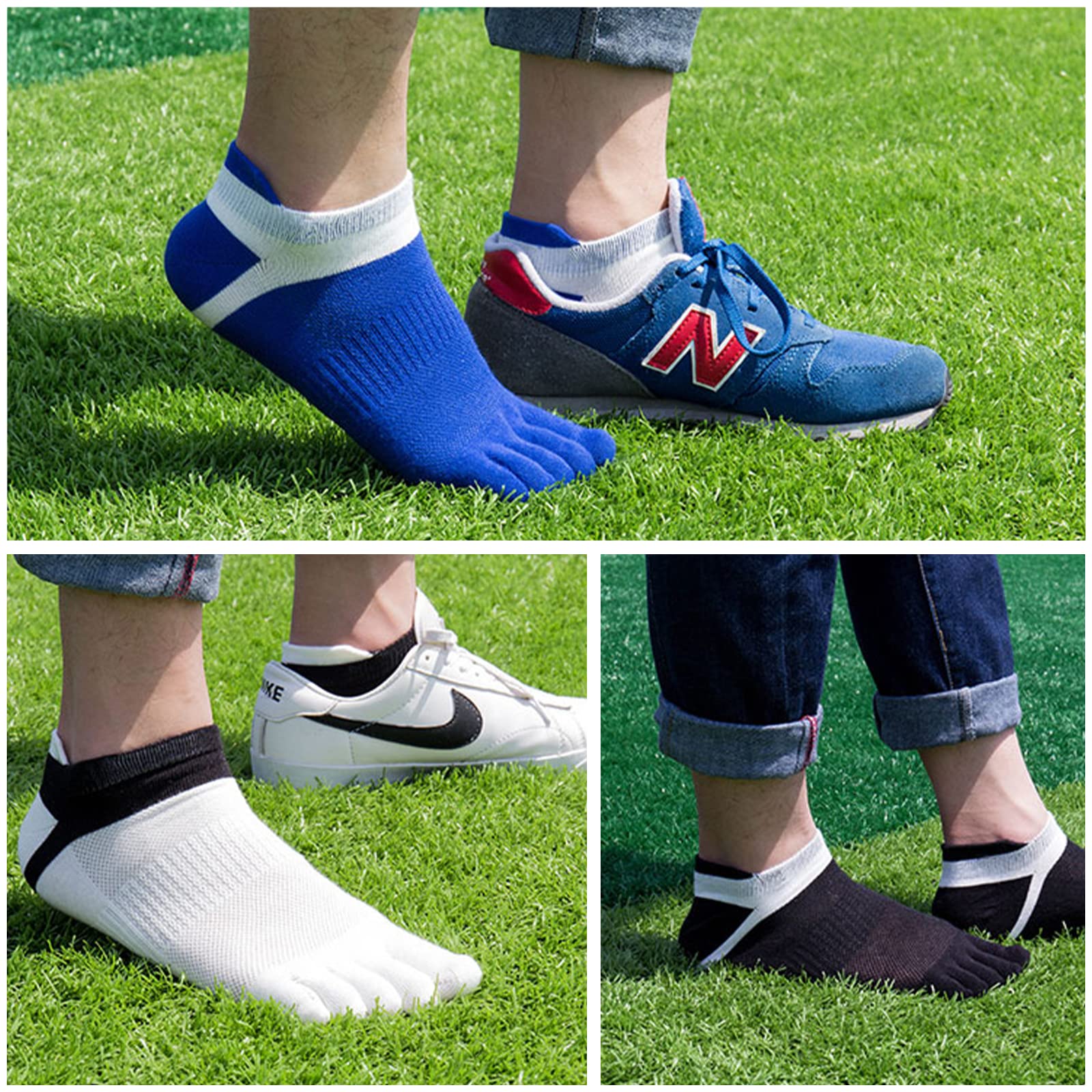 Breathable Men's Toe Socks 5-Pack - Anti-Slip Running Socks for Athletic Walking & Sports - Perfect for Gym, Hiking & Outdoor Activities