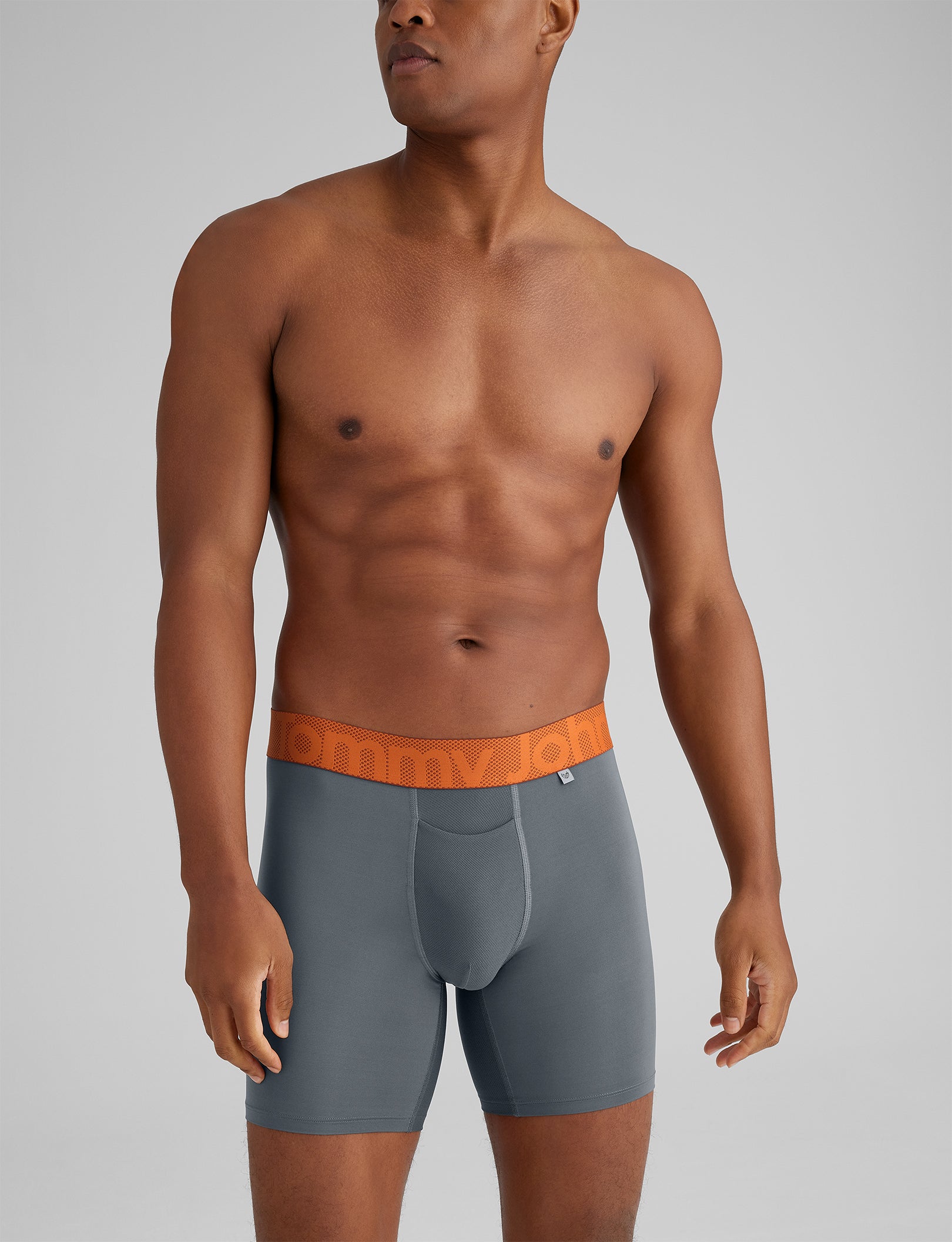 360 Sport Mid Length Boxer Briefs - 6 Pack Men's Breathable Moisture Wicking Underwear for Running, Gym & Active Lifestyle | Comfortable Stretch Fabric with Support Pouch