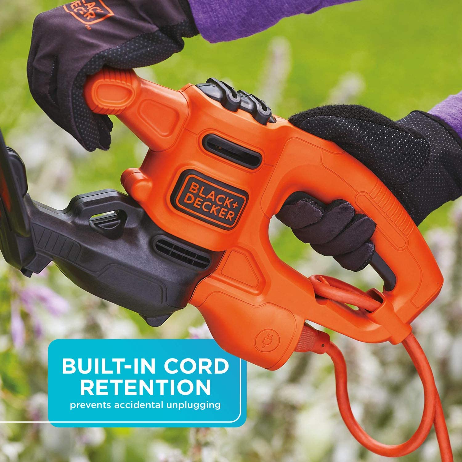BLACK + DECKER BEHT100 16-Inch Corded Electric Hedge Trimmer - Lightweight & Powerful for Perfect Garden Shaping | Ideal for Trimming Bushes, Hedges & Shrubs in Home Landscaping