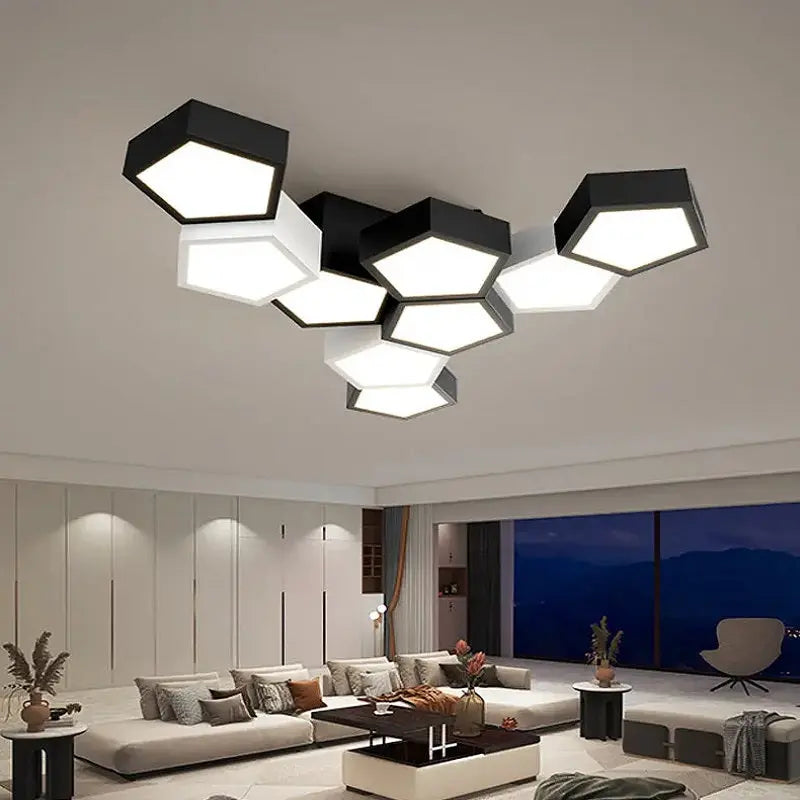 Modern Joan LED Ceiling Light Fixture for Living Room - Energy Efficient Dimmable Chandelier with Remote Control - Perfect for Home, Bedroom, Dining Room and Office Lighting Decor