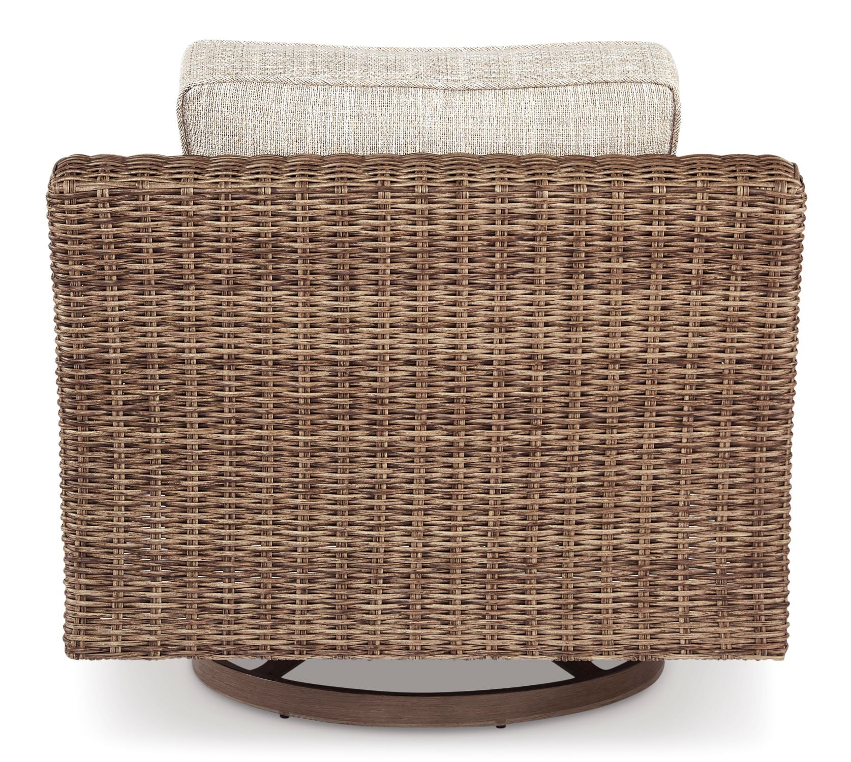 Beachcroft Outdoor Swivel Chair - Waterproof Patio Furniture with 360° Rotation, Beige & Brown - Perfect for Poolside, Garden, and Backyard Relaxation
