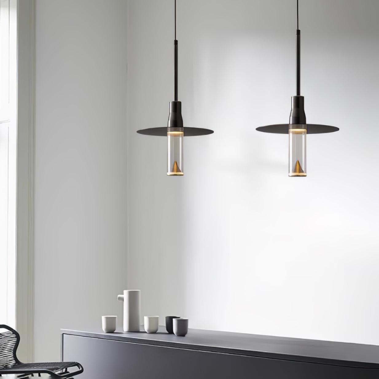 Modern Acrylic Hat Plate Pendant Light - Stylish Ceiling Lamp for Dining Room, Kitchen, Bedroom & Living Room Decor