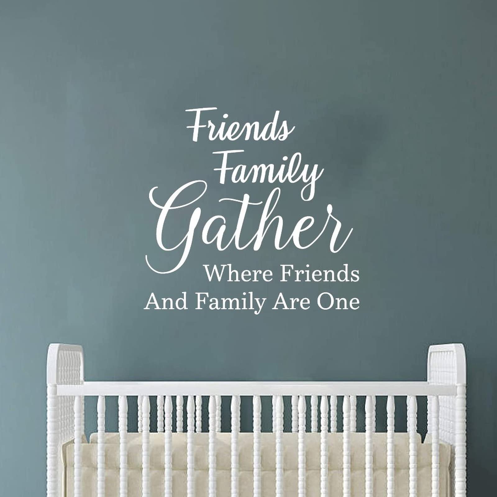 Friends Gather Here Motivational Wall Stickers - 22 Inch Inspirational Decals for Bedroom, Classroom, Kids Room & Nursery Decor | Perfect for Home, Office & School Wall Art