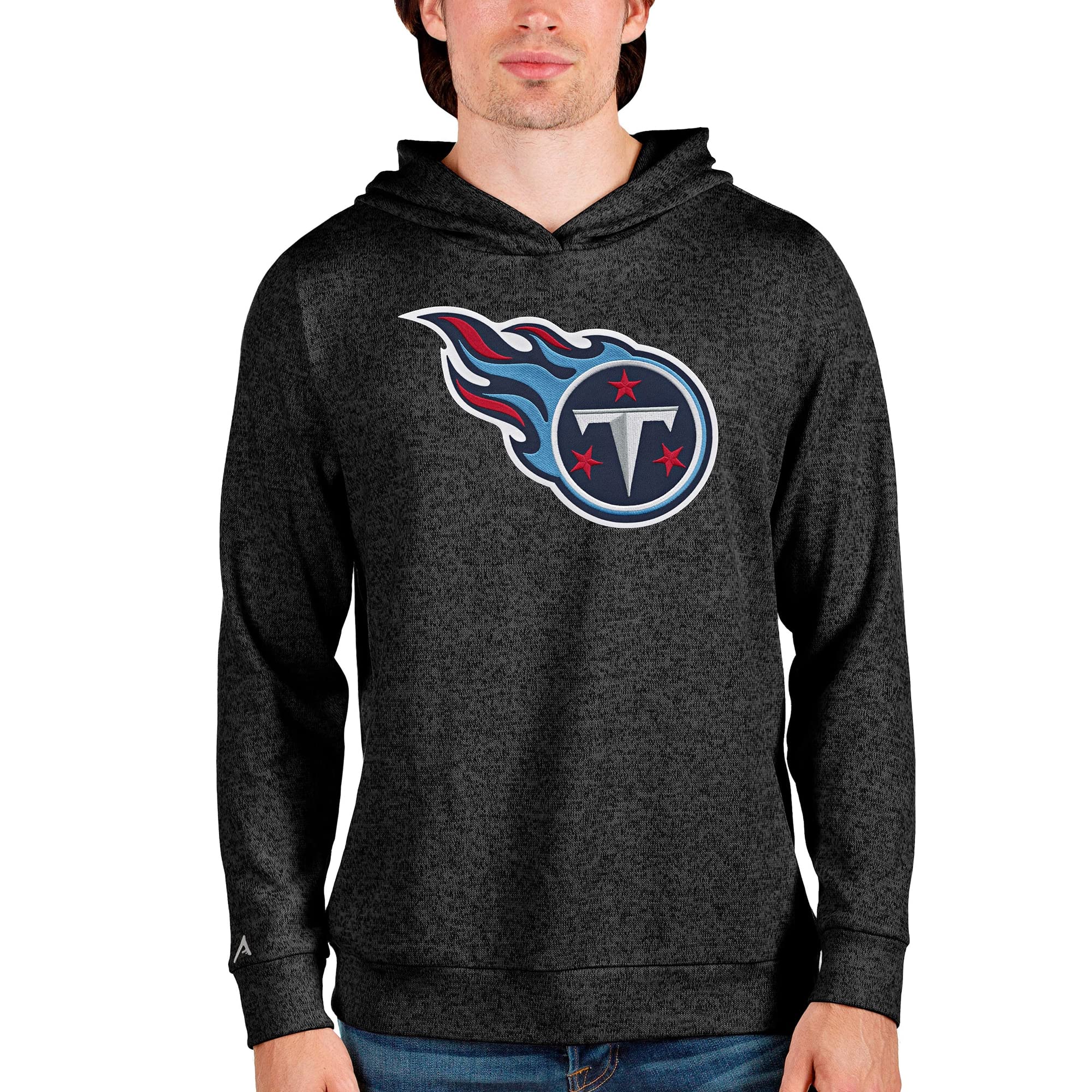 Antigua Men's Heathered Team Absolute Pullover Hoodie - Comfortable Fleece-Lined Sweatshirt for Casual Wear & Outdoor Activities