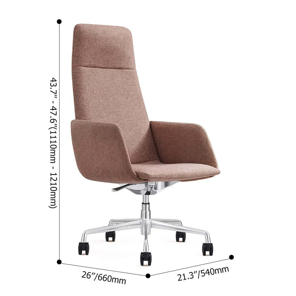 Minimalist Light Coffee Executive Office Chair with Swivel & Adjustable Height - Ergonomic Desk Chair for Home Office, Conference Room, and Workspace