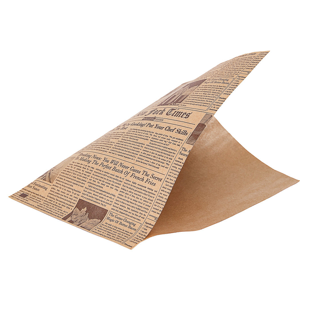 Eco-Friendly Newsprint Paper Bags - Small Double Open Greaseproof Bags (6.25