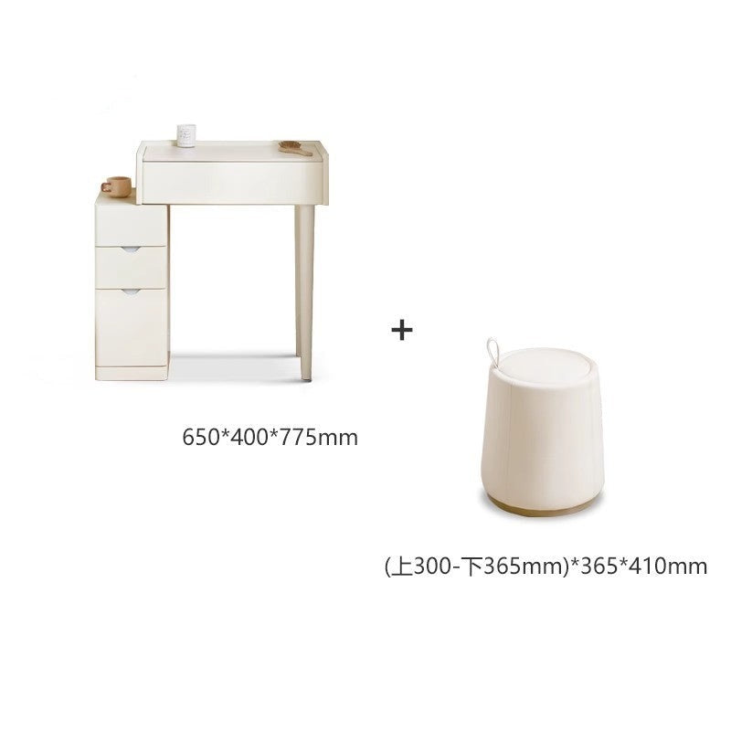 Pine Solid Wood Vanity Table with Mirror - Cream Shabby Chic Style for Bedroom & Dressing Room Makeup Organization